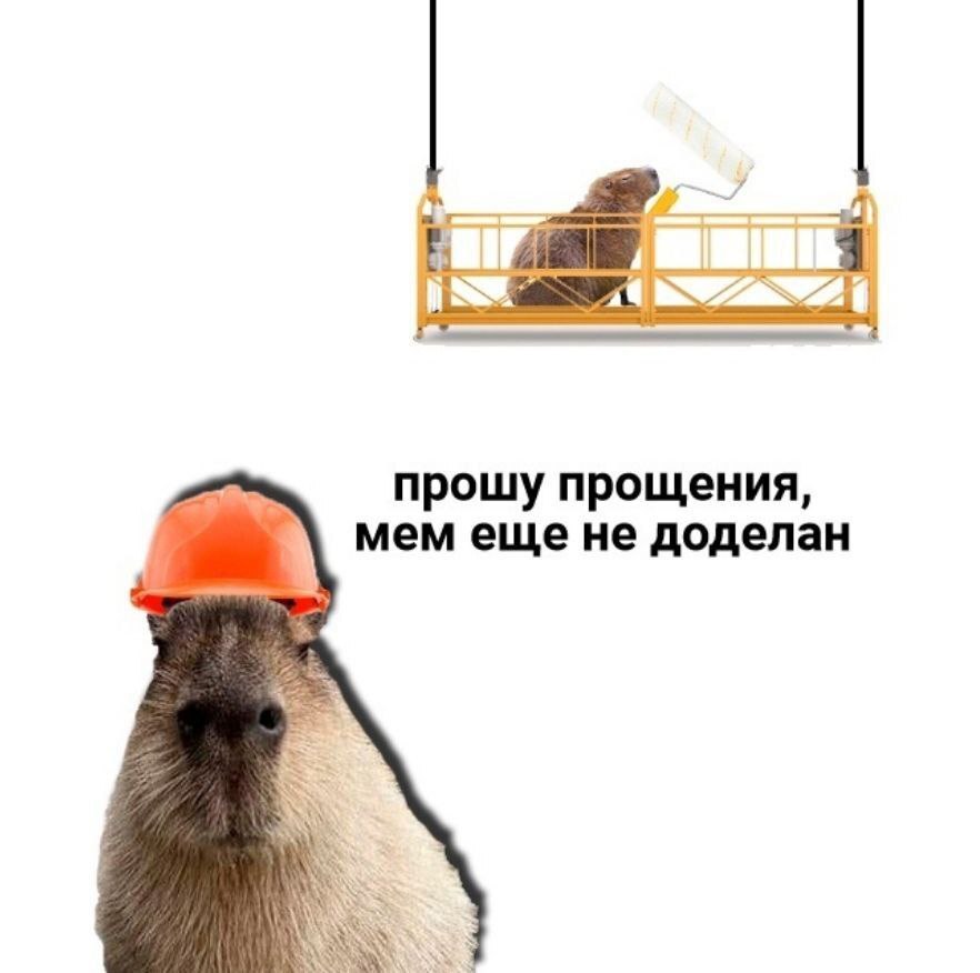 Come back later - Humor, Picture with text, Memes, Capybara, Building, Telegram (link)