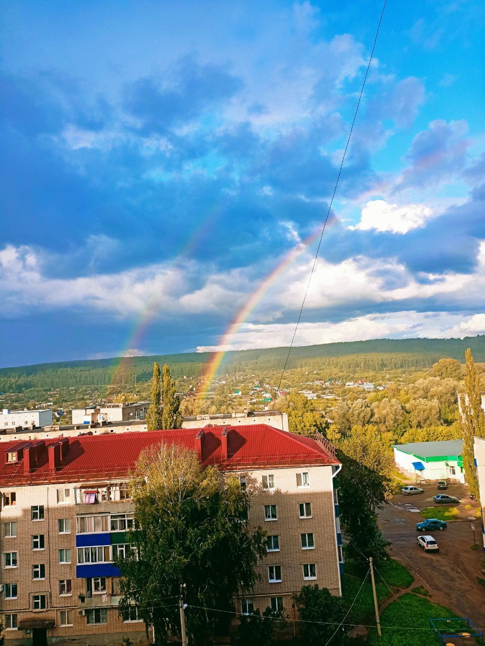 Double rainbow under the window - The photo, Double Rainbow, Rainbow, View from the window