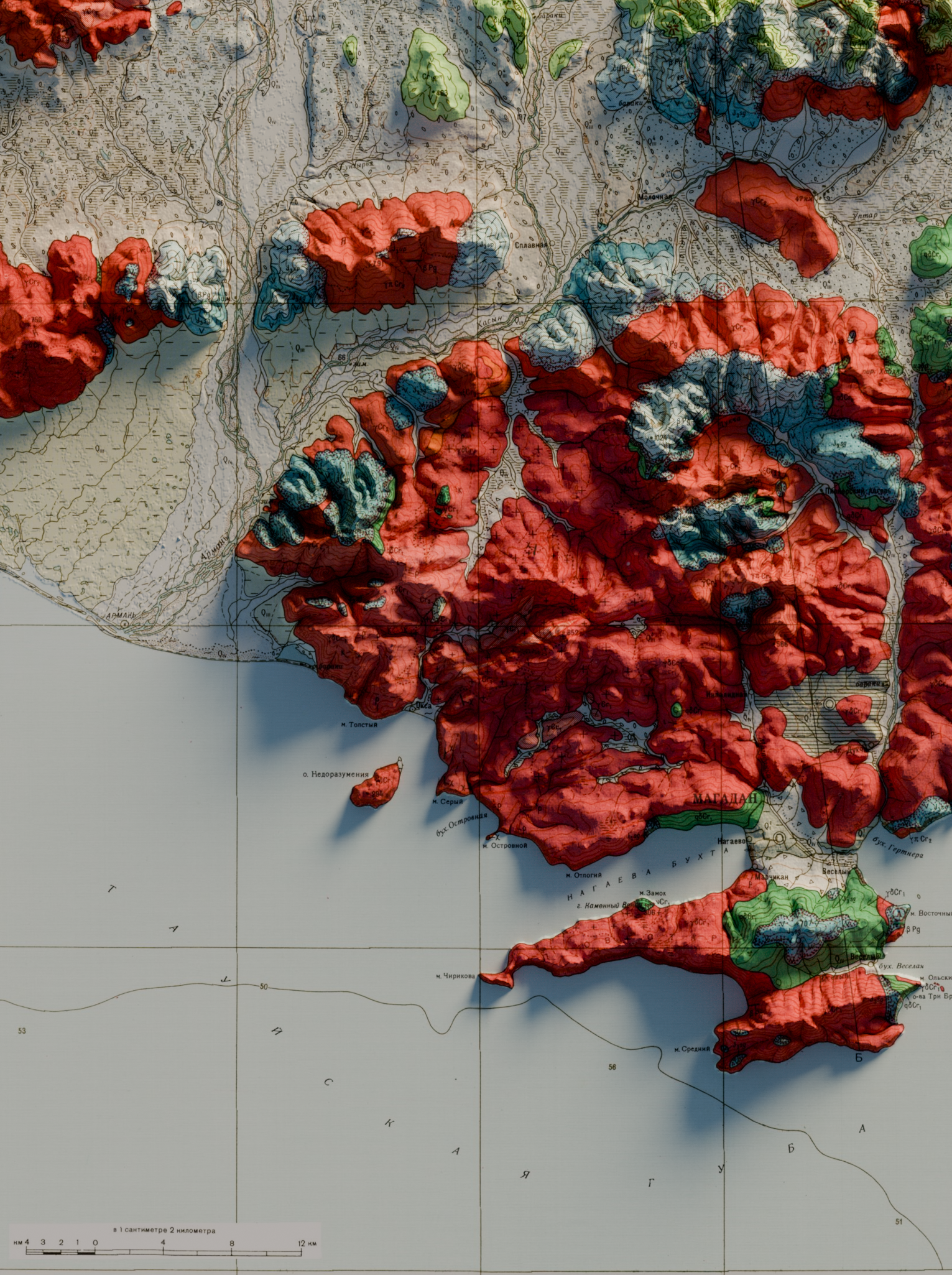 Blender + QGis - My, Blender, 3D, 3D modeling, Computer graphics, Digital, Qgis, Cards, the USSR, Magadan, Designer, Geographic information systems, Geology, Design, Render, Cycles Render, 3D graphics, Longpost