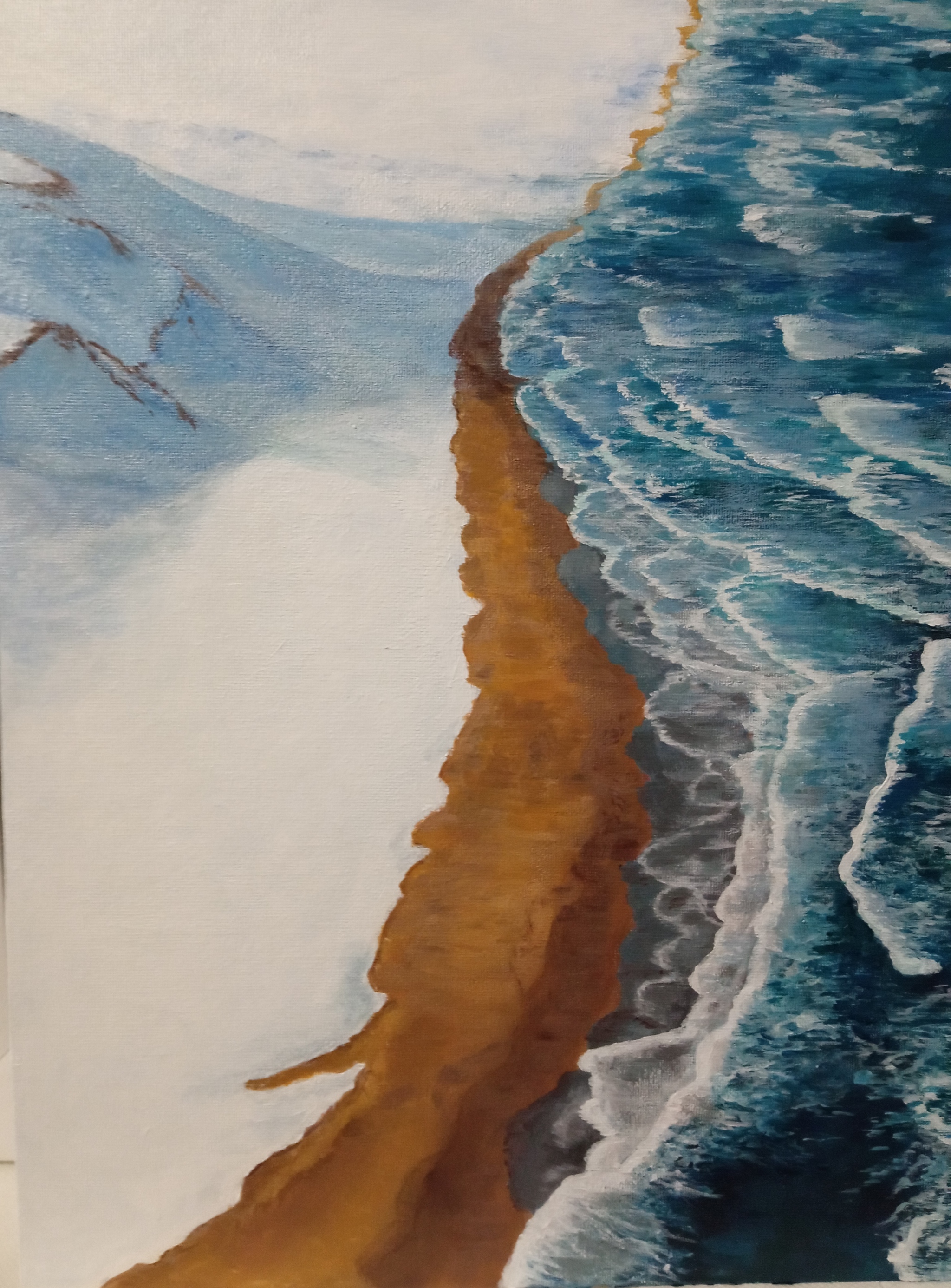 Redrawings - My, Painting, Acrylic, Sea, Reference, Longpost