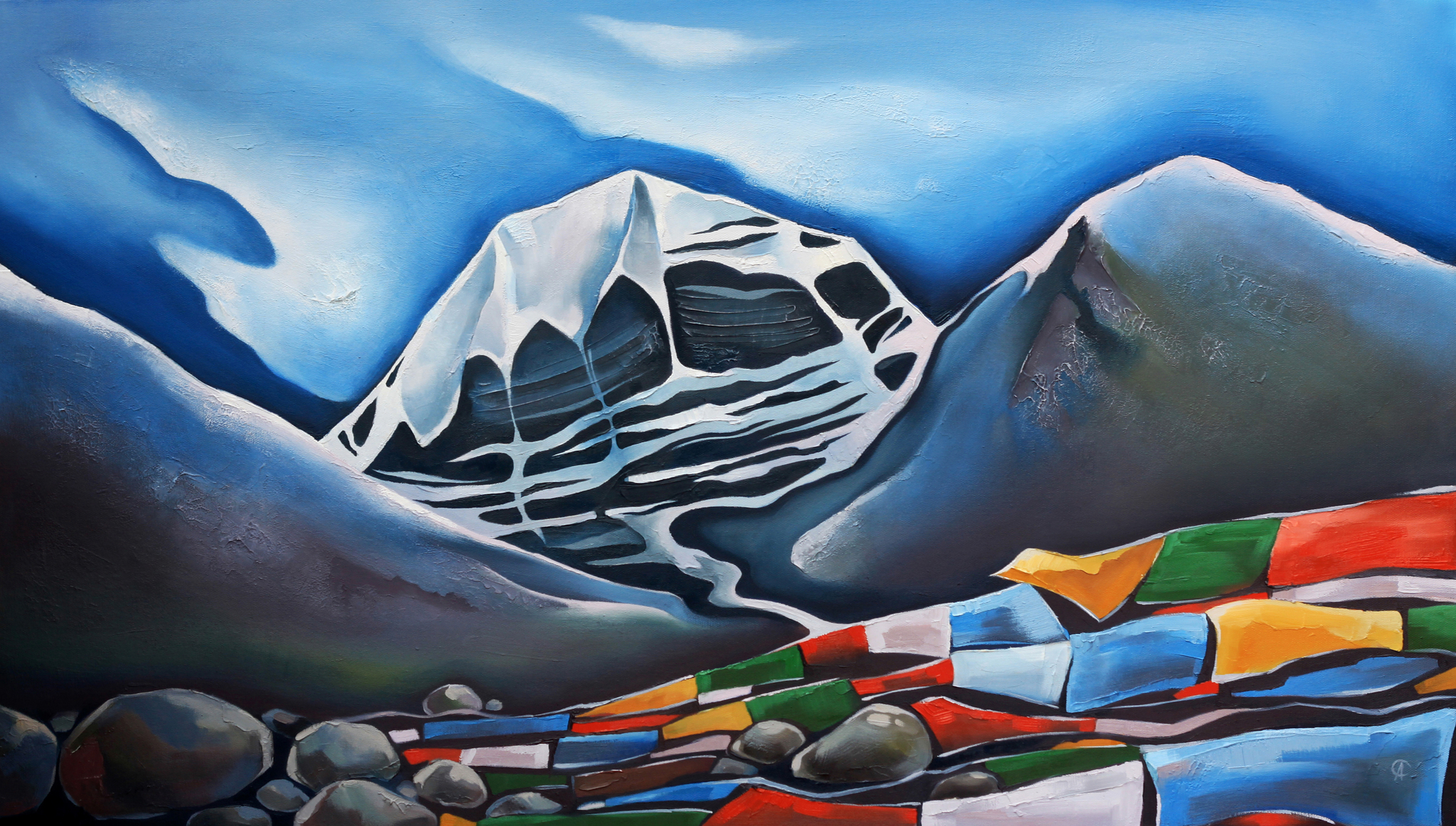 Sacred Mount Kailash - My, Kailash, Tibet, Nepal, Himalayas, Buddhists, Buddhism, Tibetan Buddhism, Zen, Enlightenment, Meditation, Spirituality, Self-development, The mountains, Painting, Oil painting, Self-taught artist, Art, Art, Creation, Painting, Longpost