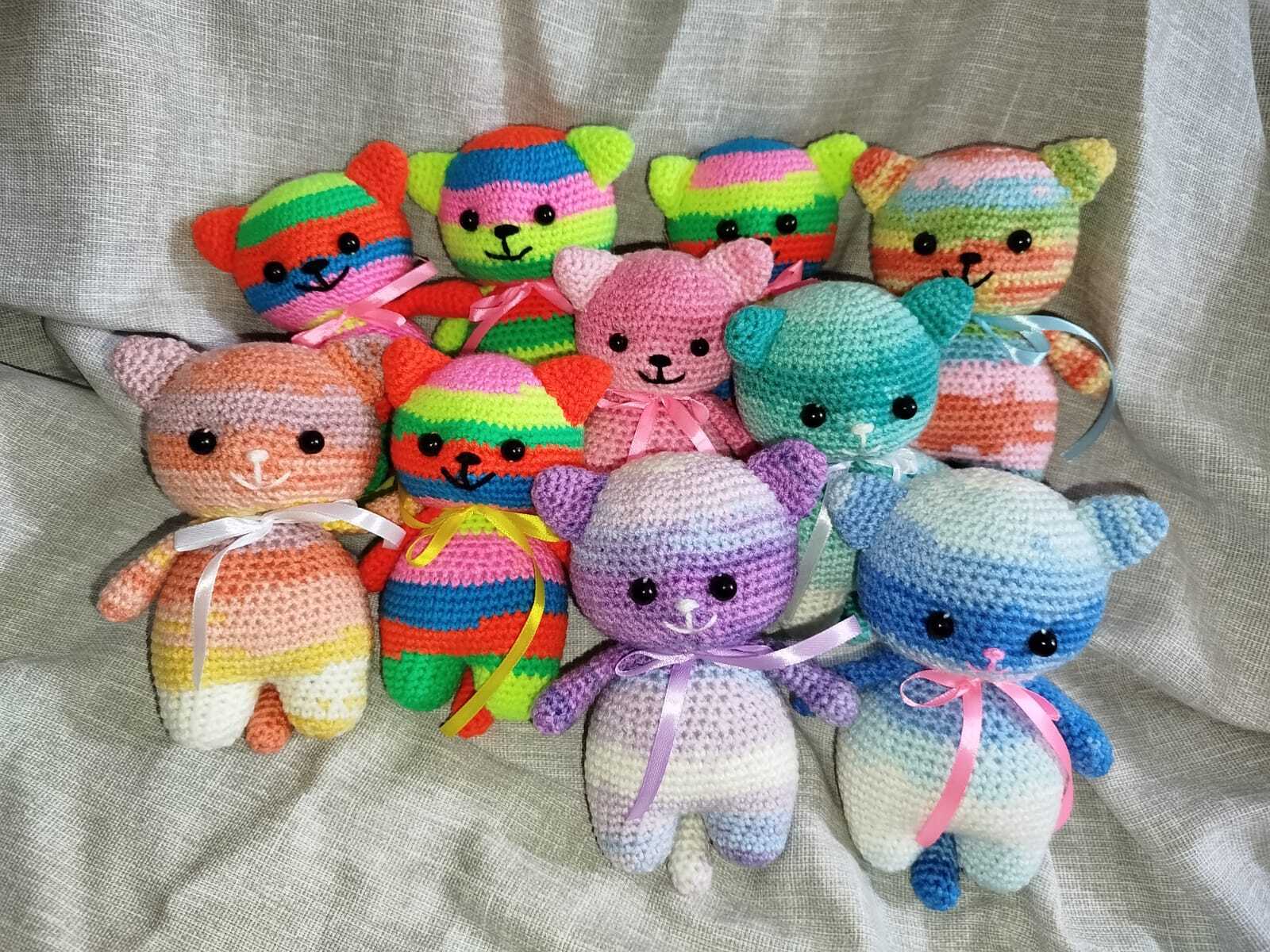 Fat cute cats - My, Toys, Soft toy, Knitted toys, Amigurumi, Crochet, Author's toy, Longpost