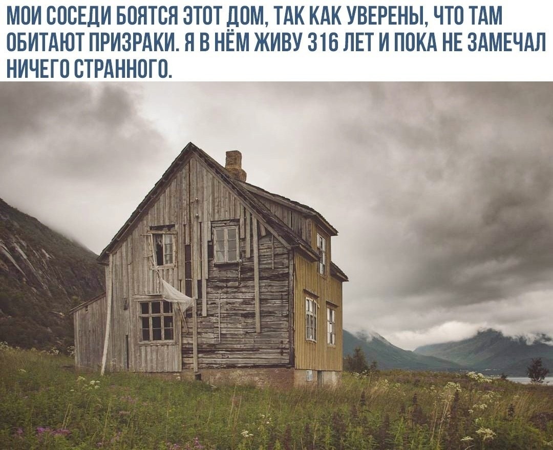 Strange neighbors - Humor, Picture with text, Neighbours, Призрак, House with the ghosts, Repeat