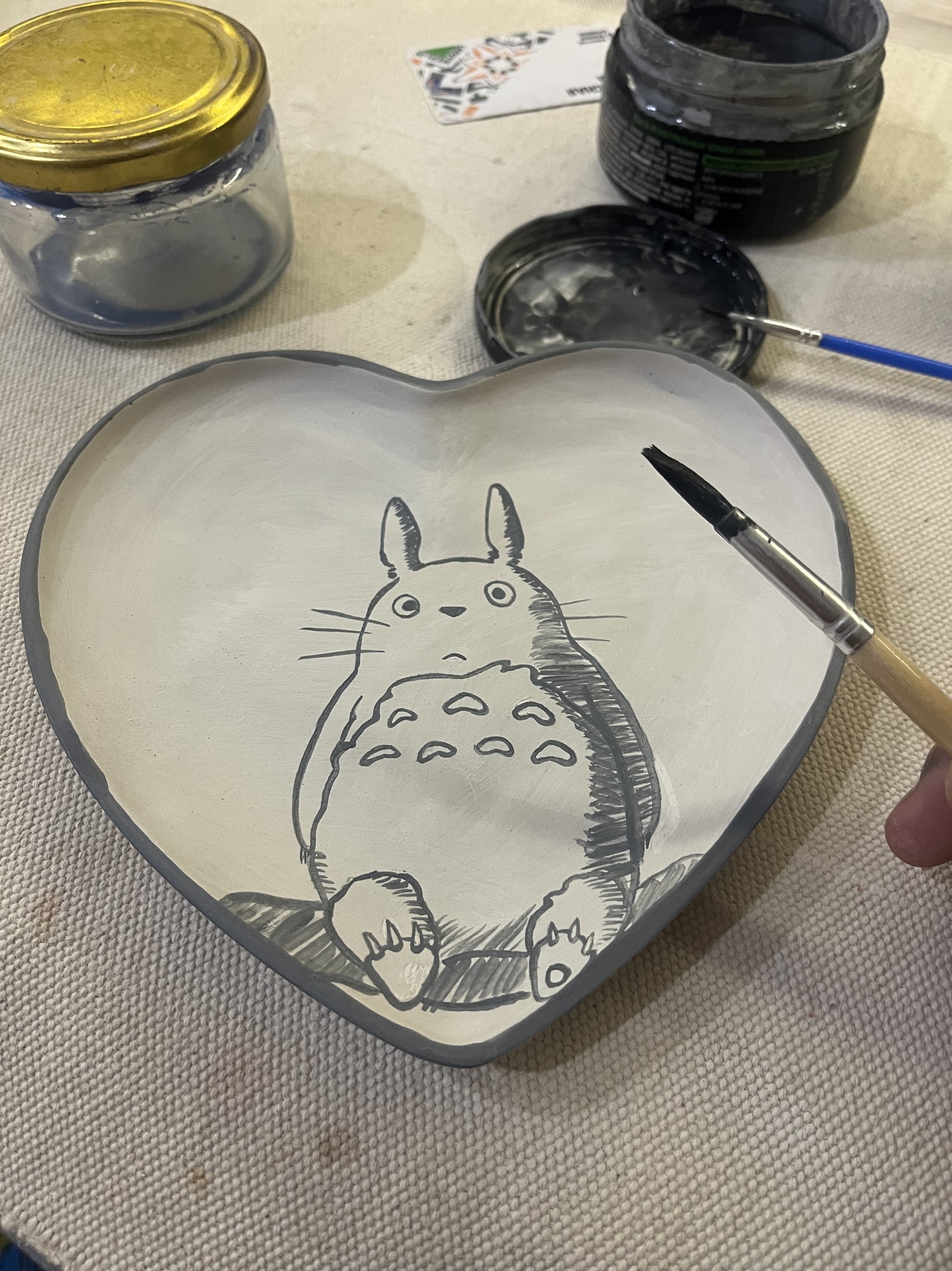 My - My, Handmade, Plate, Painting, Drawing, My neighbor Totoro, Totoro, Longpost