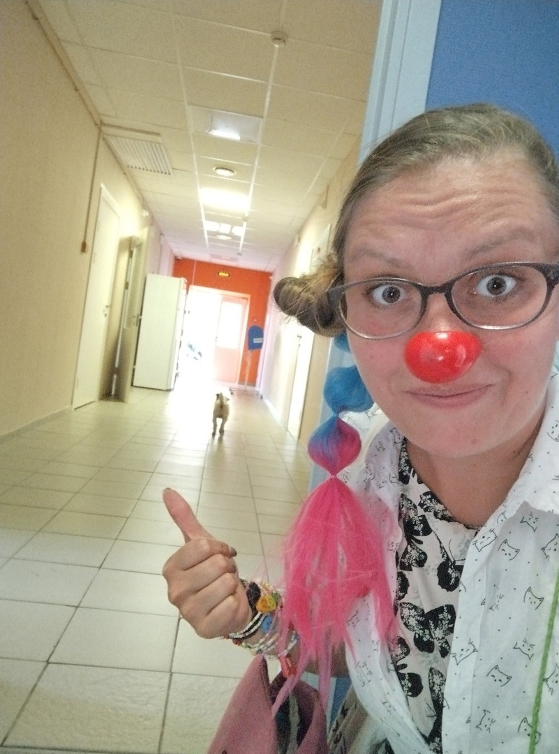 Didn’t you forget your head at home?! - My, Life stories, Cancer and oncology, Hospital Clown, Hospital clowning, Button, Children, Children Hospital, Clown, Longpost