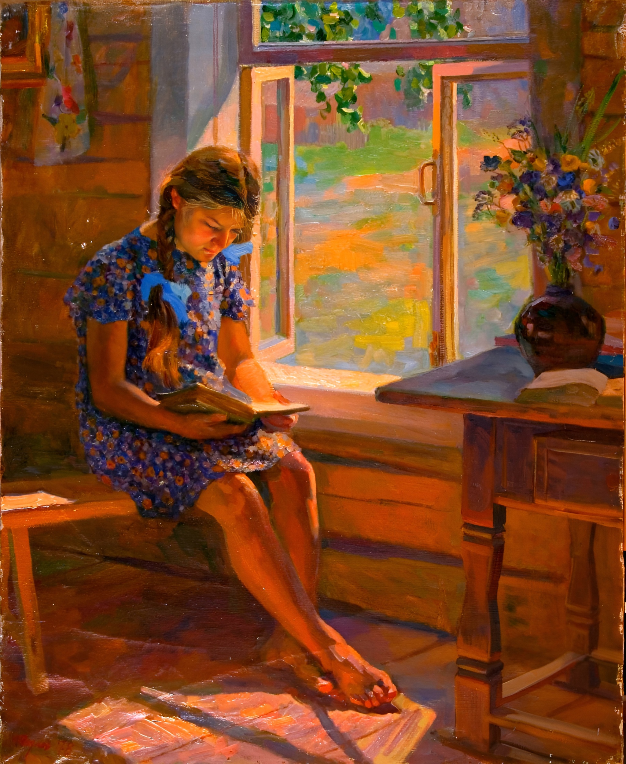 By the window - Painting, Artist, Art, Painting, Drawing