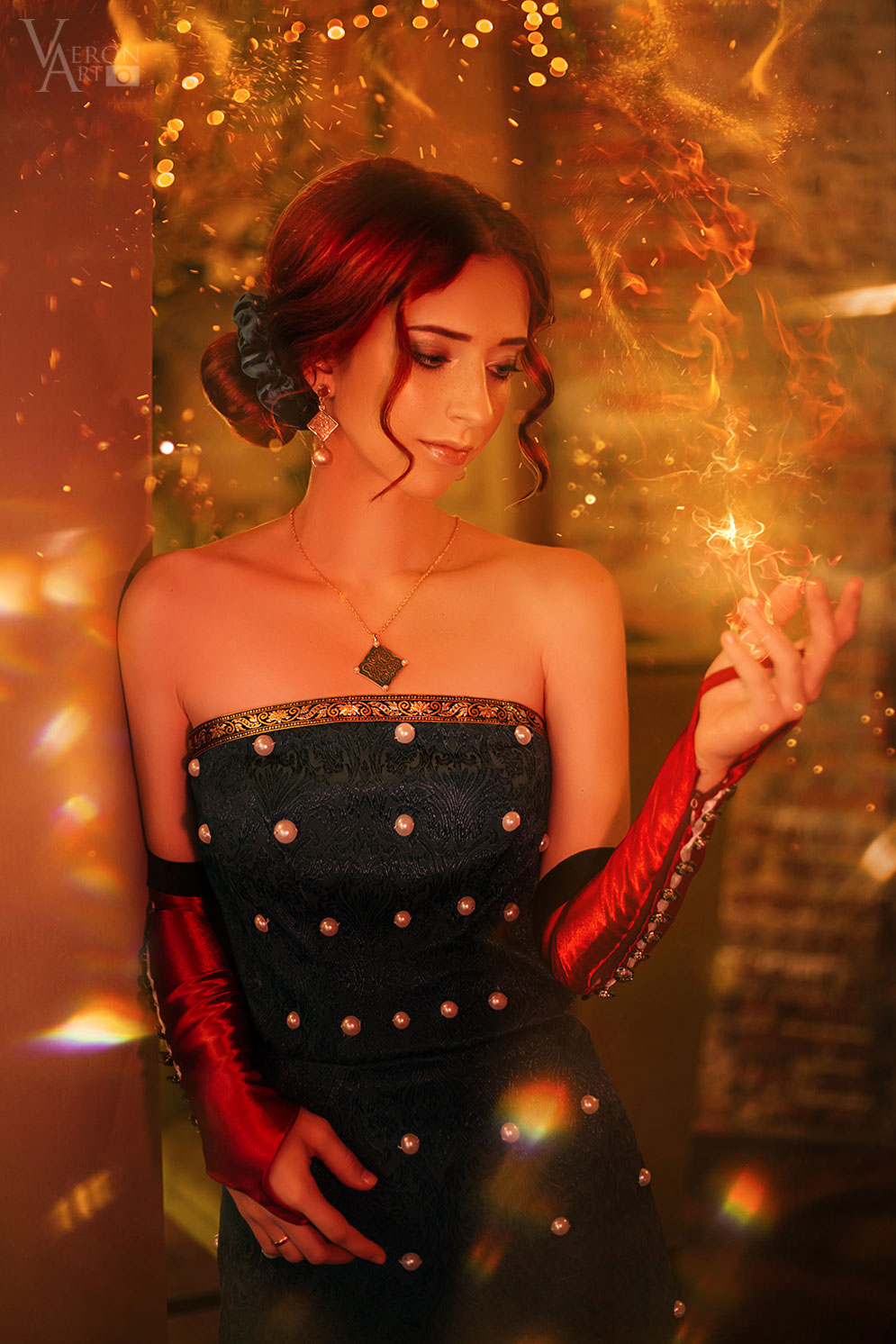 Cosplay Triss Merigold. The Witcher 3 - My, Cosplay, Triss Merigold, Witcher, The Witcher 3: Wild Hunt, Magic, Characters (edit), The photo, Photographer, Creation, Longpost