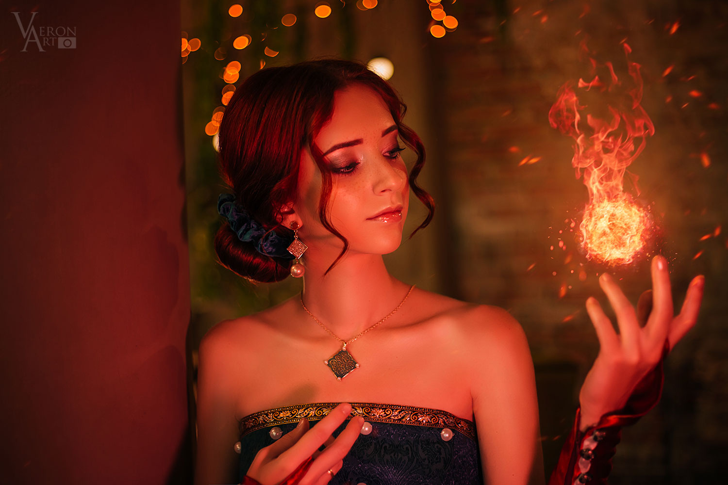 Cosplay Triss Merigold. The Witcher 3 - My, Cosplay, Triss Merigold, Witcher, The Witcher 3: Wild Hunt, Magic, Characters (edit), The photo, Photographer, Creation, Longpost