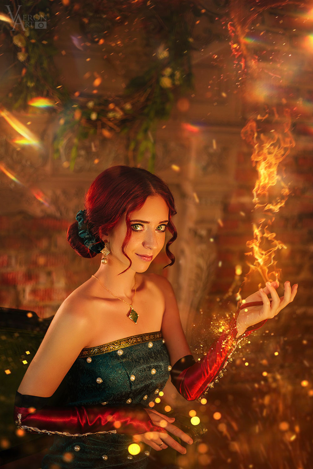 Cosplay Triss Merigold. The Witcher 3 - My, Cosplay, Triss Merigold, Witcher, The Witcher 3: Wild Hunt, Magic, Characters (edit), The photo, Photographer, Creation, Longpost