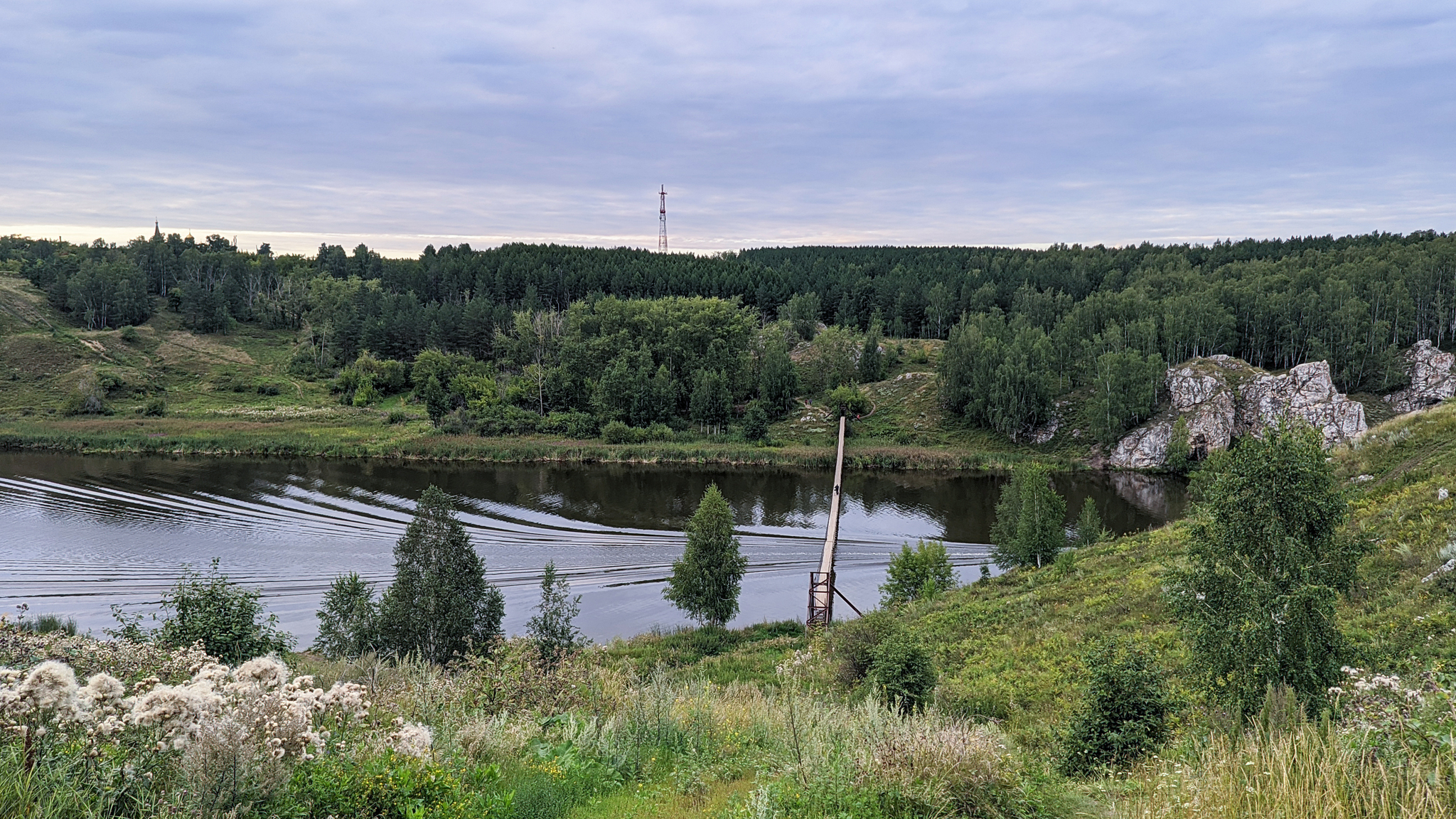 Висячий пешеходный мост через реку Исеть г. Каменск-Уральский. Свердловская область - Моё, Свердловская область, Урал, Каменск-Уральский, Подвесной мост, Мост, Длиннопост