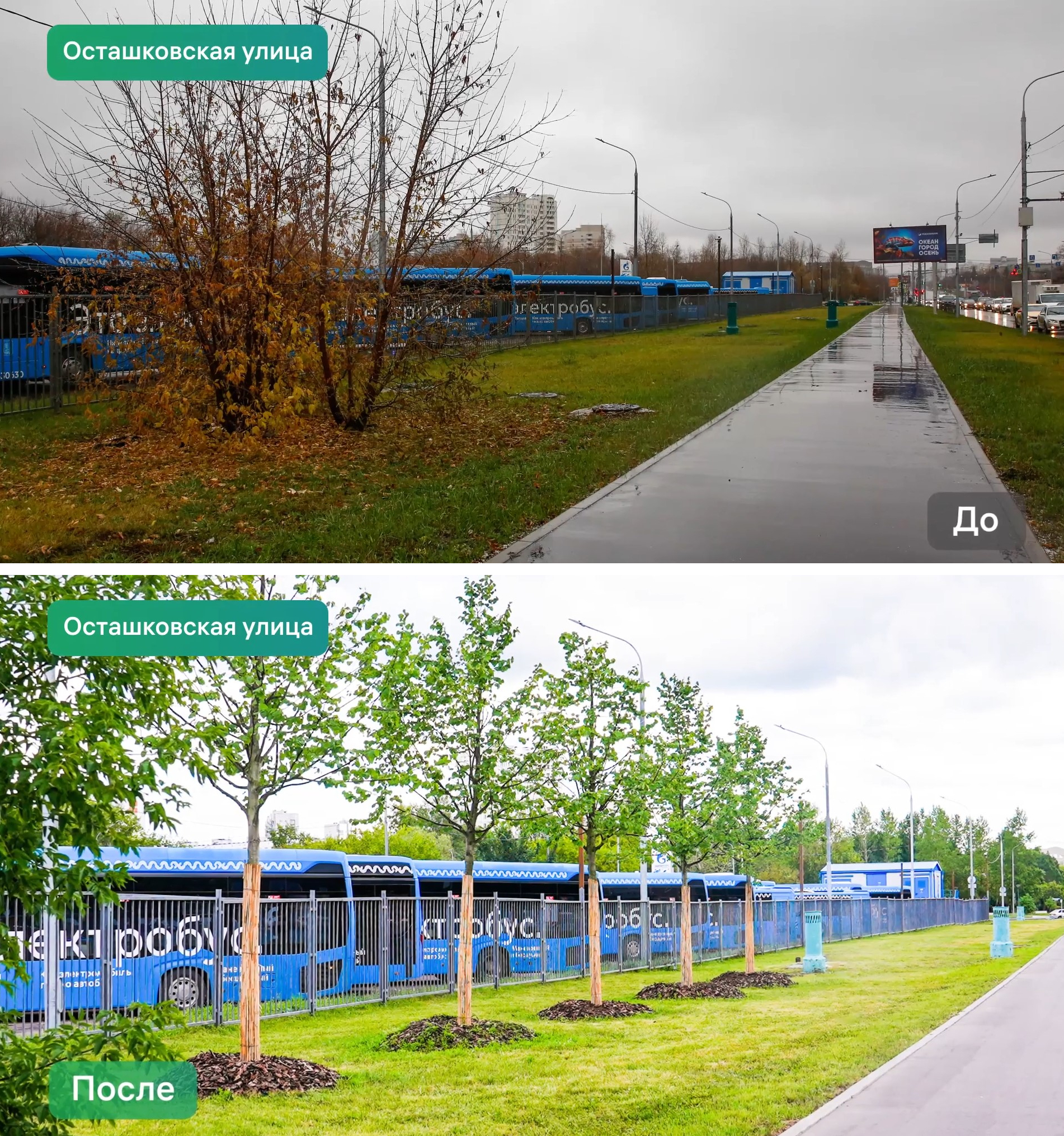 Greening of highways and major streets of Moscow. Photos before/after - It Was-It Was, Landscaping, Ecology, Beautification, Road, Moscow, Longpost