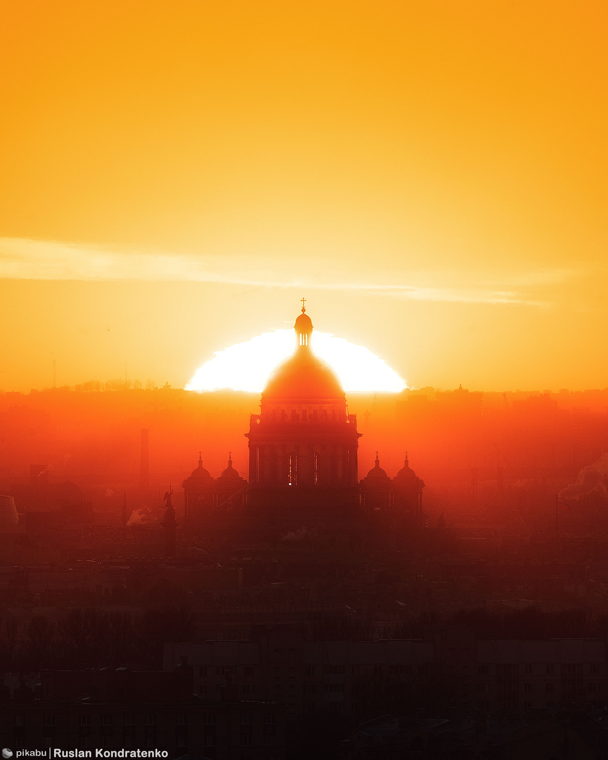 Sunset behind St Isaac's Cathedral - My, Town, Saint Petersburg, Architecture, The photo, The cathedral, Longpost, Saint Isaac's Cathedral