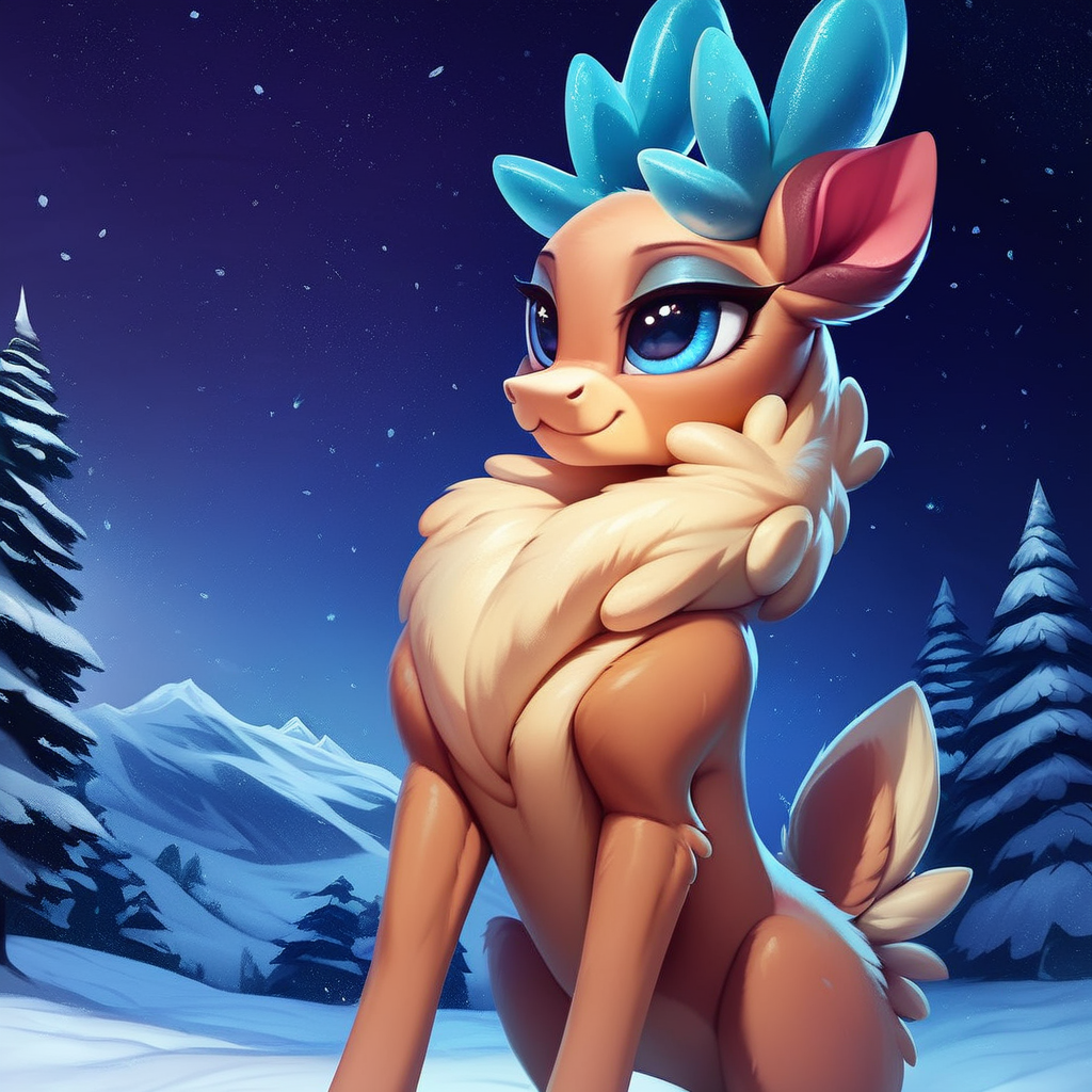 Velvet Reindeer! - My, Neural network art, My little pony, Thems Fightin Herds, Velvet Reindeer (tfh), Longpost