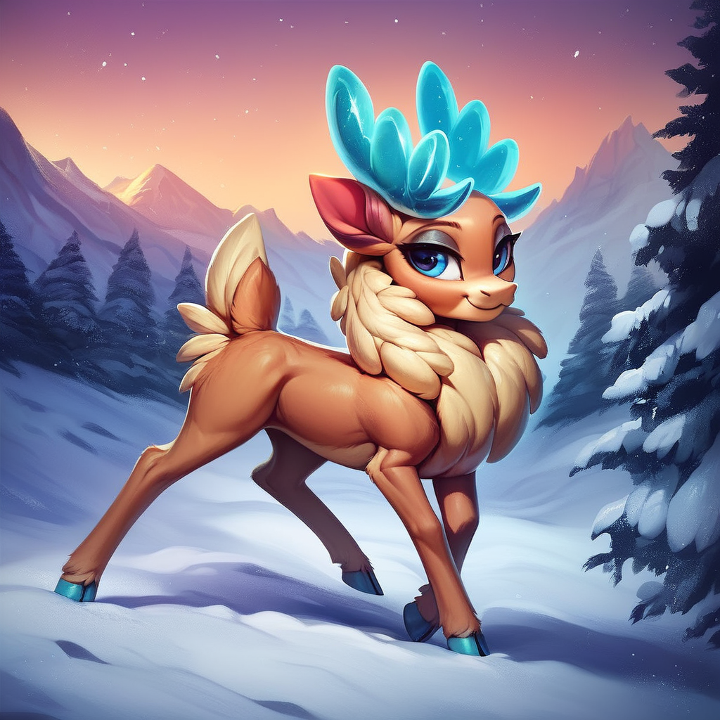 Velvet Reindeer! - My, Neural network art, My little pony, Thems Fightin Herds, Velvet Reindeer (tfh), Longpost