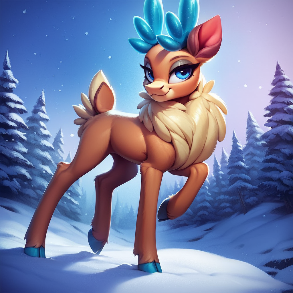 Velvet Reindeer! - My, Neural network art, My little pony, Thems Fightin Herds, Velvet Reindeer (tfh), Longpost