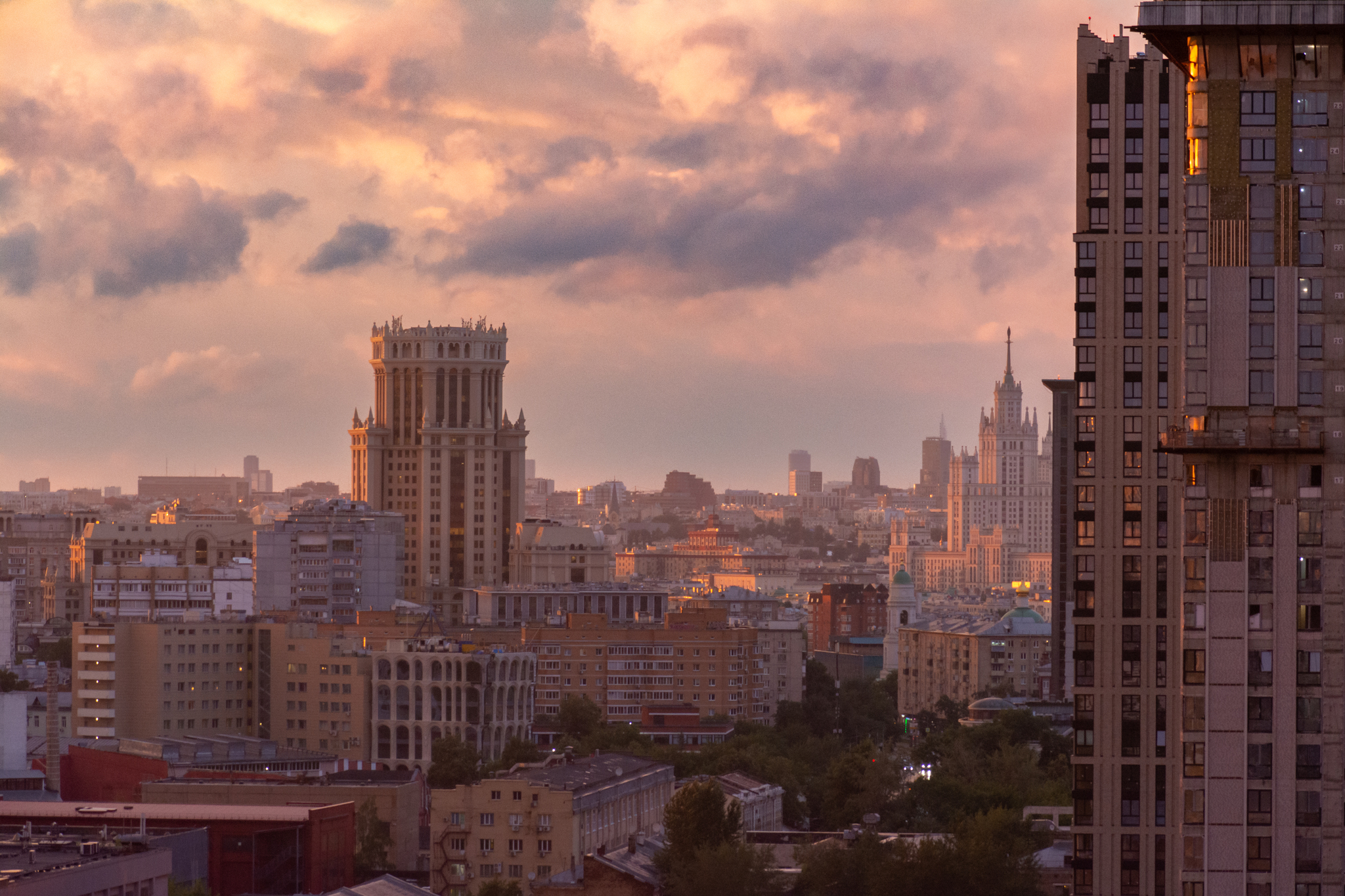 Москва на закате - Моё, Москва, Вечер, Закат, Длиннопост, Фотография