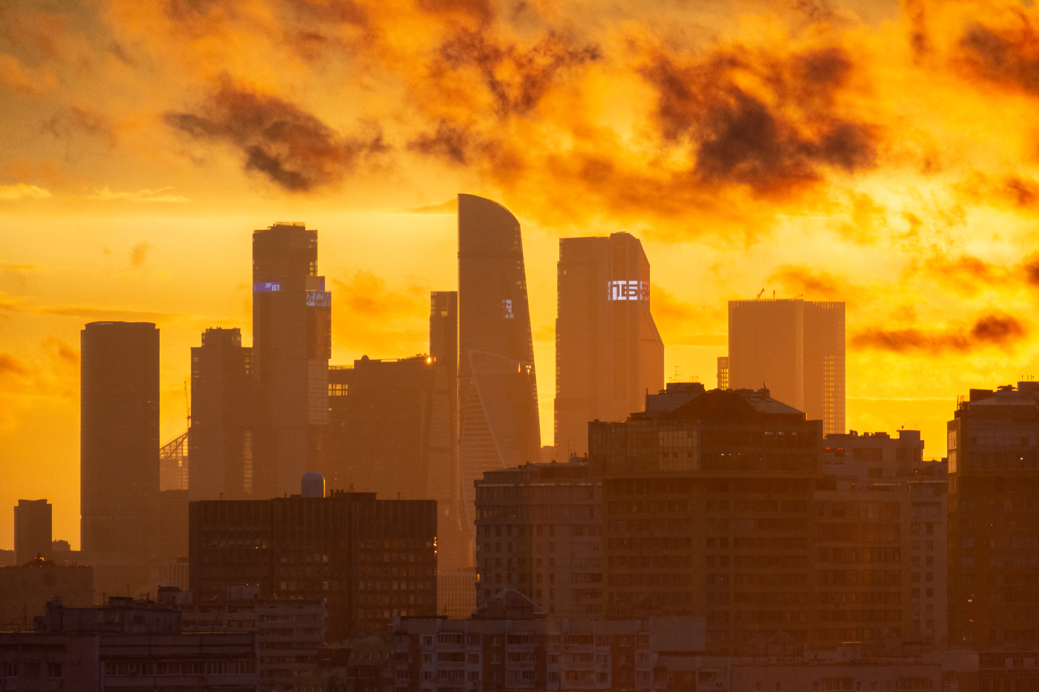 Moscow at sunset - My, Moscow, Evening, Sunset, Longpost, The photo