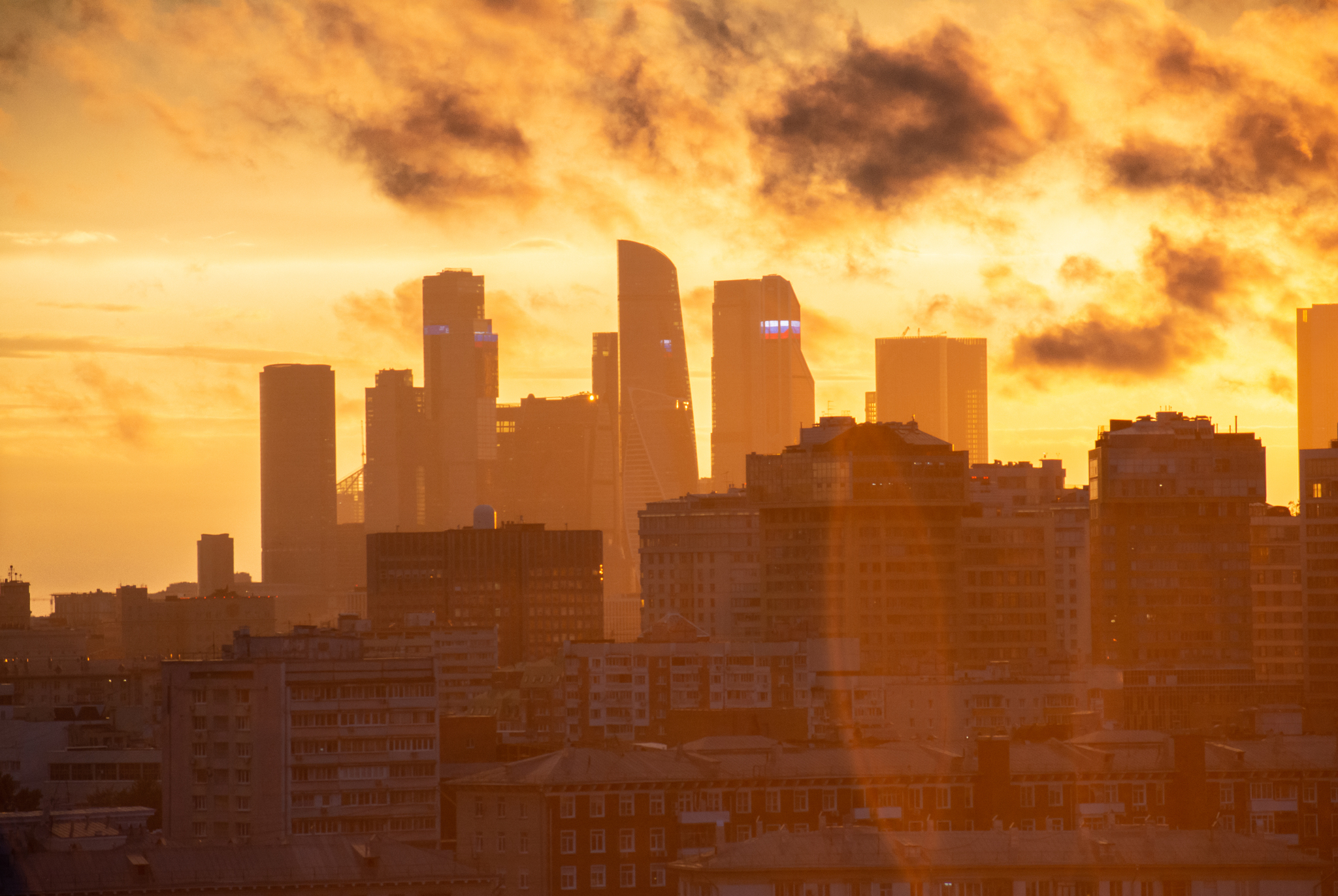 Moscow at sunset - My, Moscow, Evening, Sunset, Longpost, The photo