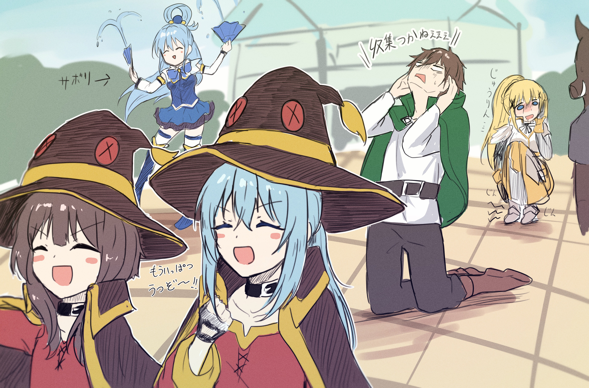 Madhouse - Anime, Anime art, Megumin, Aqua, Darkness, Satou kazuma, Konosuba