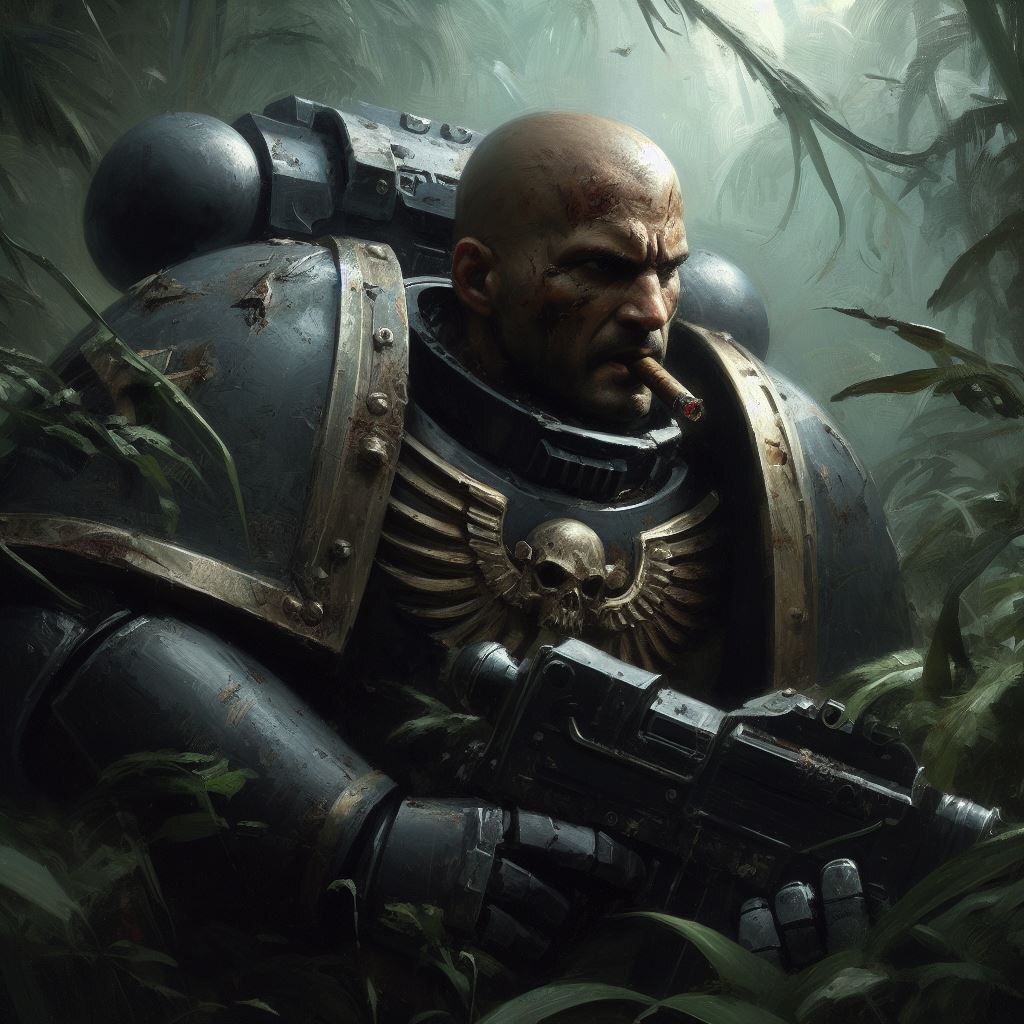 Нейросетевые Спейс Марины или Вьетнам по Имперски - Моё, Warhammer 40k, Loyal Space marines, Искусственный интеллект, Длиннопост, Арты нейросетей