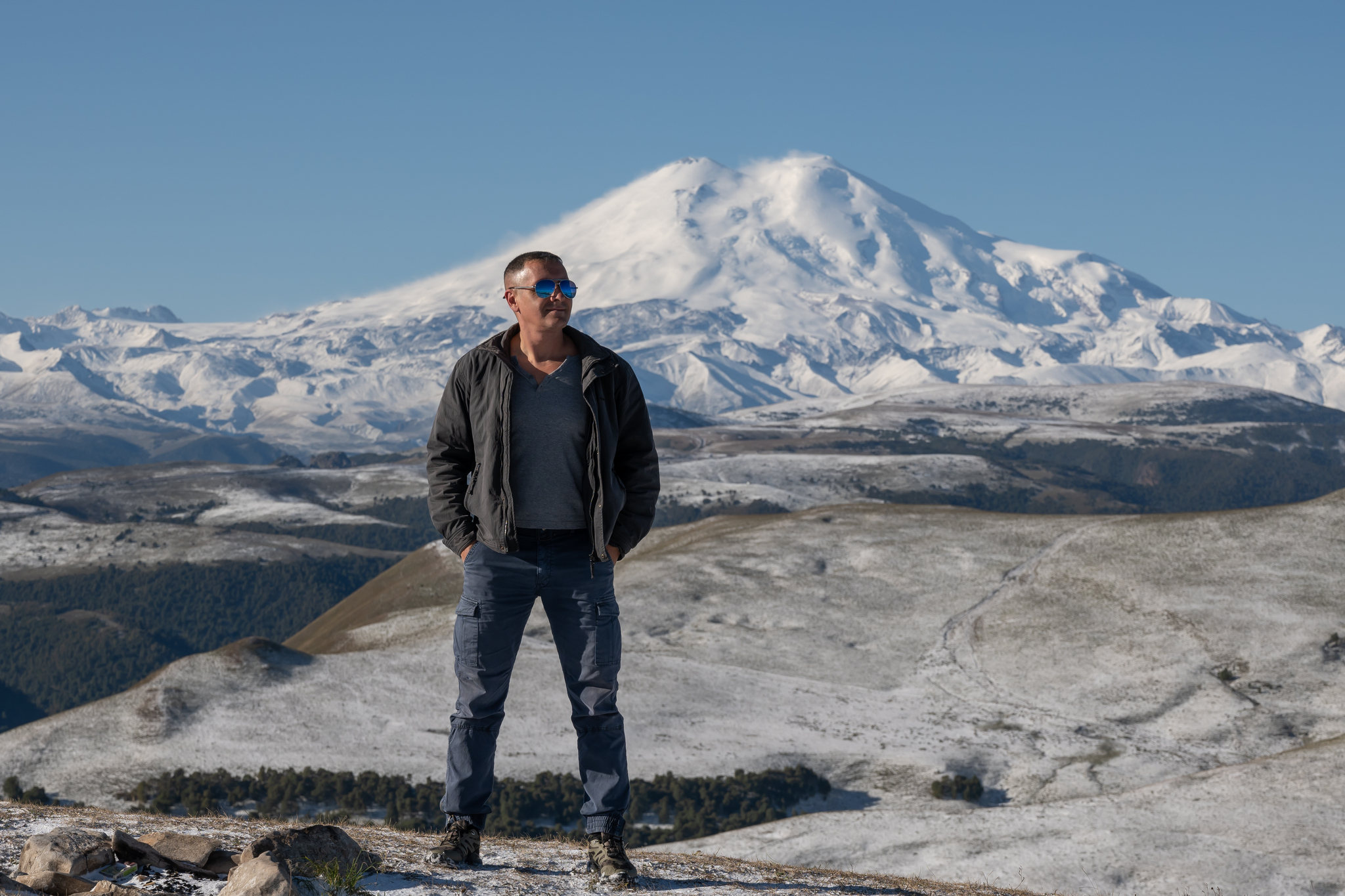 September 10, 2023 just outside Kislovodsk. Snow o_O!!! - My, The mountains, Caucasus mountains, Caucasian Mineral Waters, Elbrus, Snow, Jily-Su, Longpost