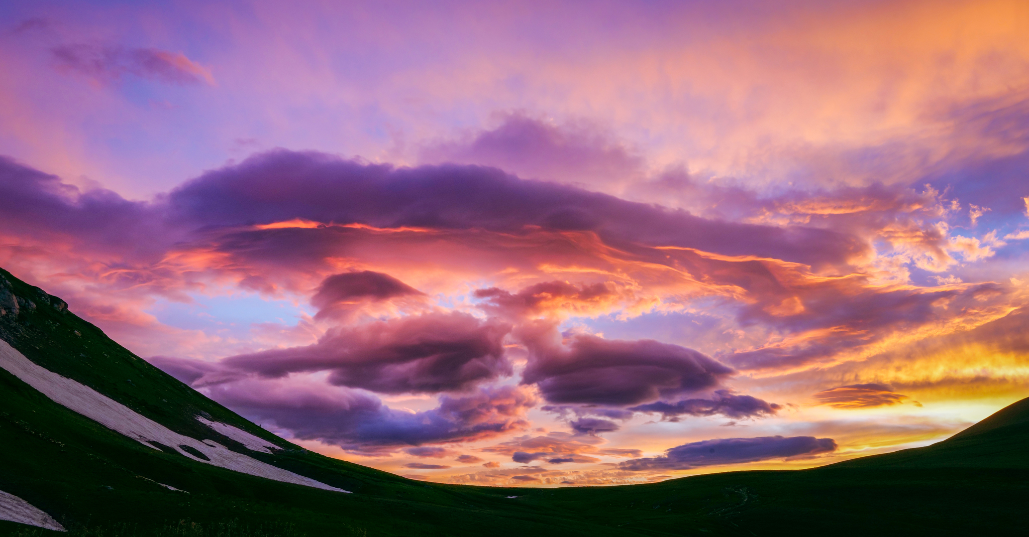 The best sunset in the Caucasus this summer! - My, The mountains, Mountain tourism, Tourism, Travels, The photo, Oshten, Caucasus