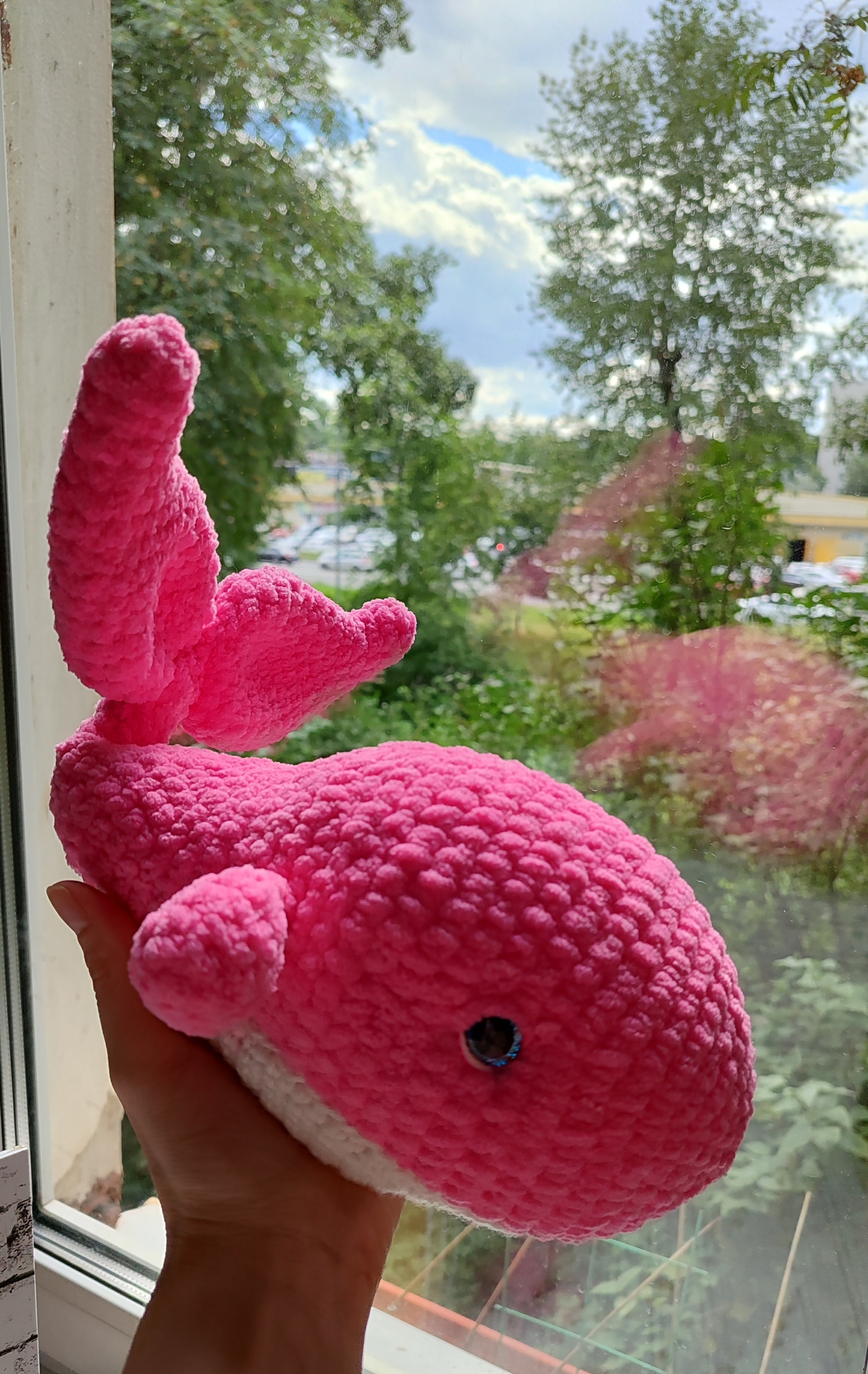 Who said whales aren't pink! - My, Crochet, Whale, Hook, Handmade, Longpost, Needlework without process