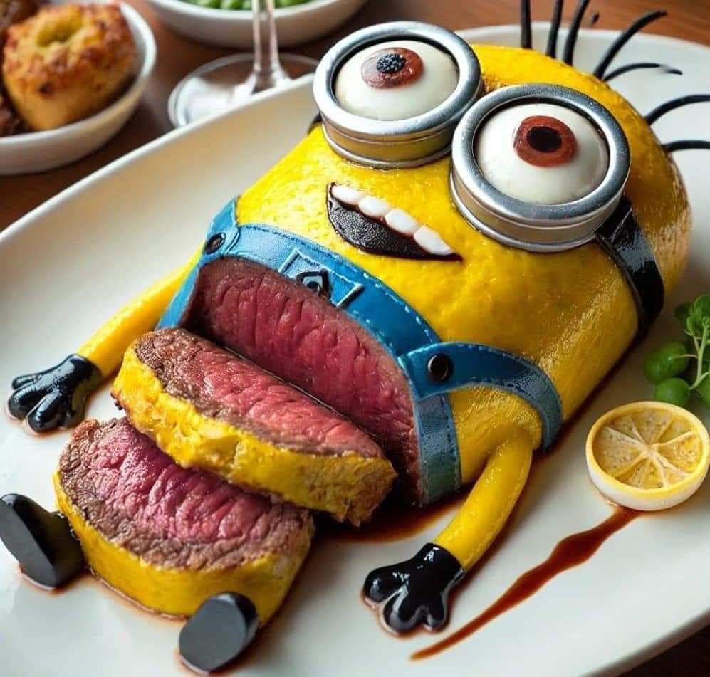 When they talk about filet mignon, for some reason I always have a similar picture in my head - Minions, Fillet, Meat, Generated, Neural network art