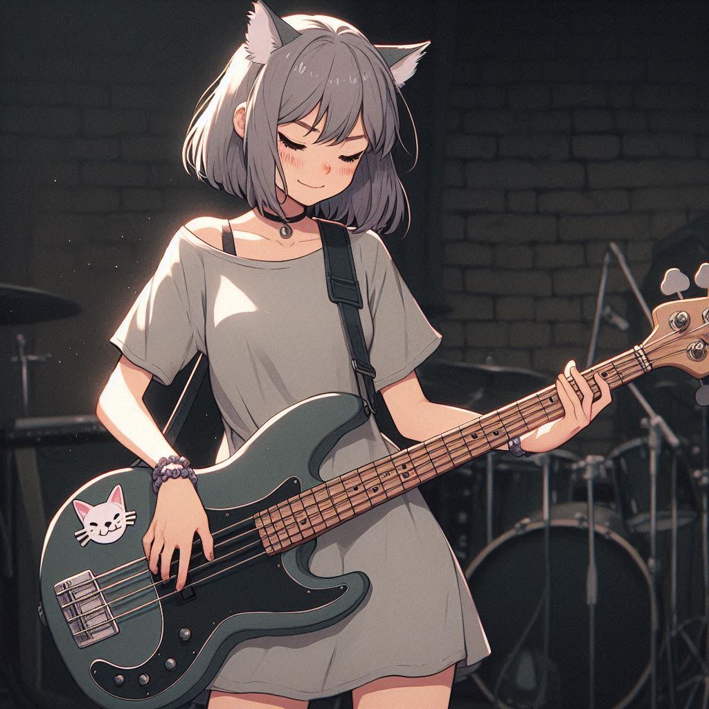 Rox Fox and new music - My, Neural network art, Art, Anime art, Girls, Нейронные сети, Anime, Original character, Kitsune, Neko, Animal ears, Tail, Metal, Rock, Thrash metal, Ginger & White, Longpost