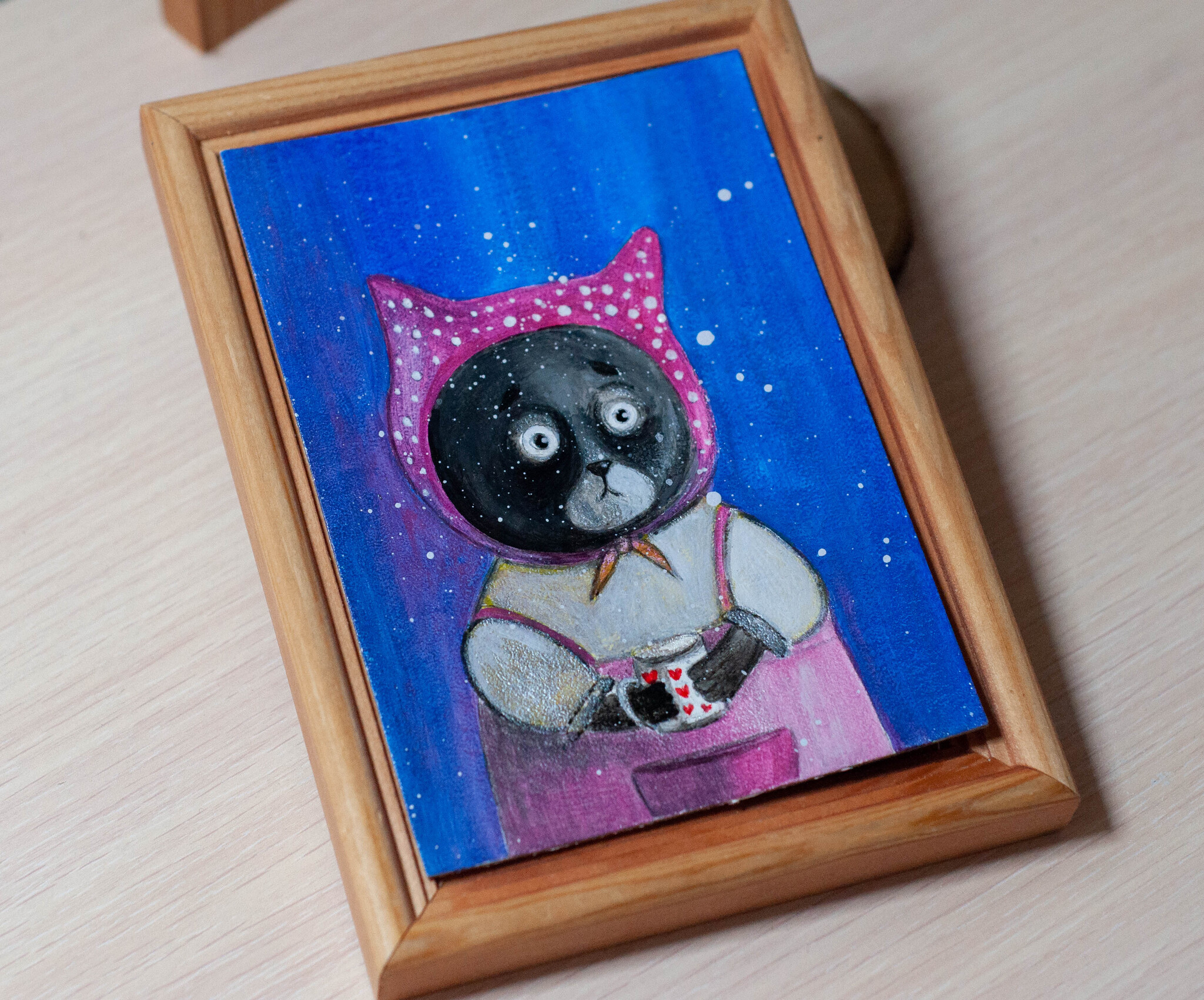 Marfa Petrovna Zhdunya, acrylic miniature - My, cat, Fluffy, Pet the cat, Decor, Acrylic, Painting, Author's painting, Animalistics, Painting, Canvas, Interior painting, Handmade