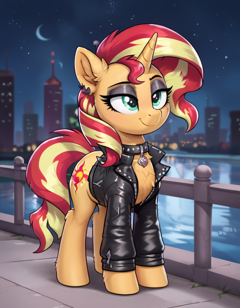 Закатька с Раркой! - Моё, Арты нейросетей, My Little Pony, PonyArt, Rarity, Sunset Shimmer, Длиннопост