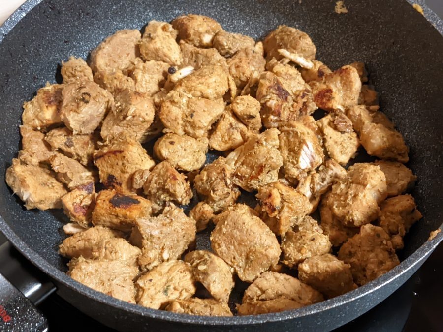 Naan with Jamaican Pork and Jamaican-Style Couscous (Jamie Oliver) - My, Recipe, Pepper, Pork, Tortillas, Coconut, A pineapple, Banana, Couscous, Longpost, Food