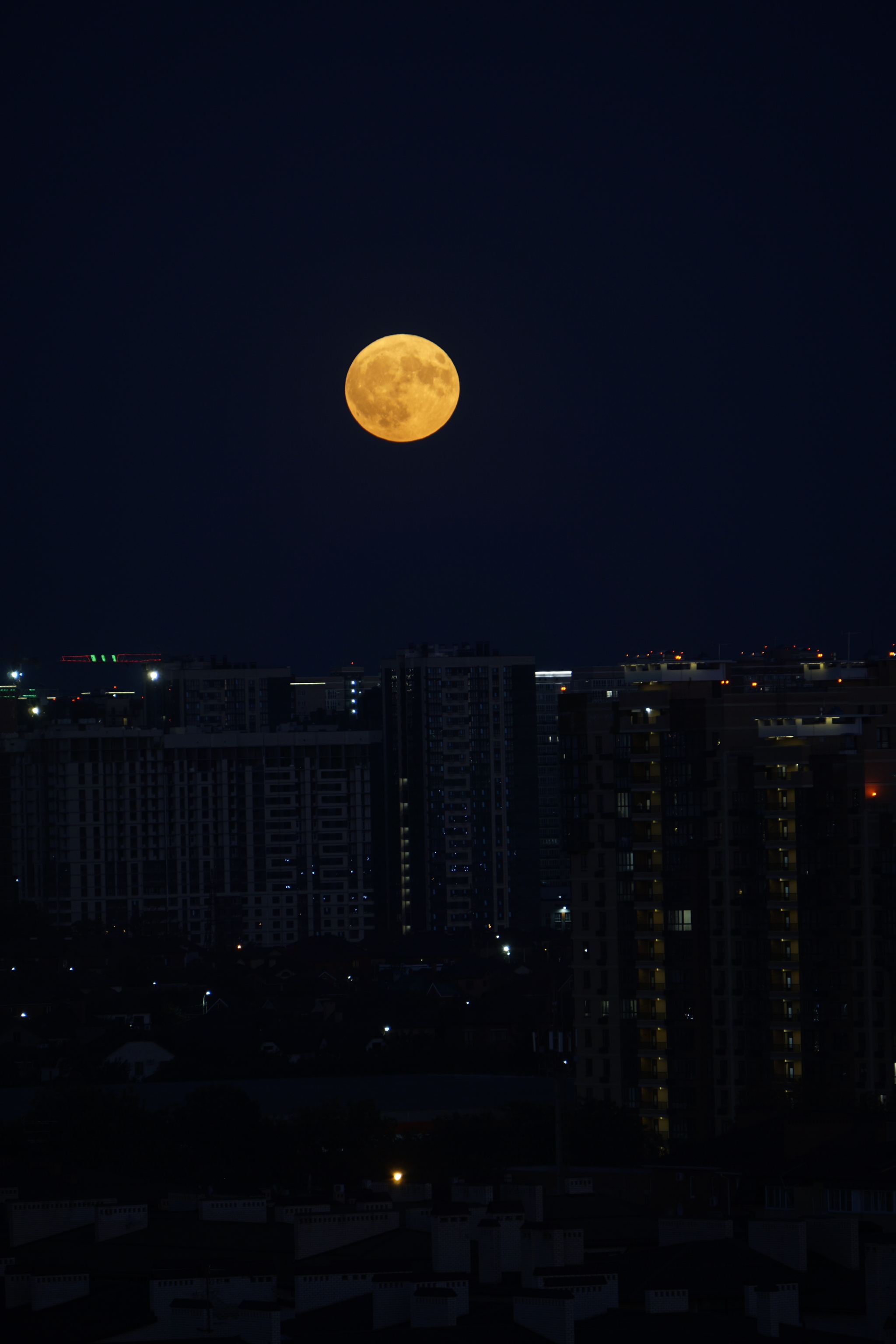 Today is a supermoon sturgeon moon - My, Full moon, Super moon, Krasnodar, The photo, Longpost, Night