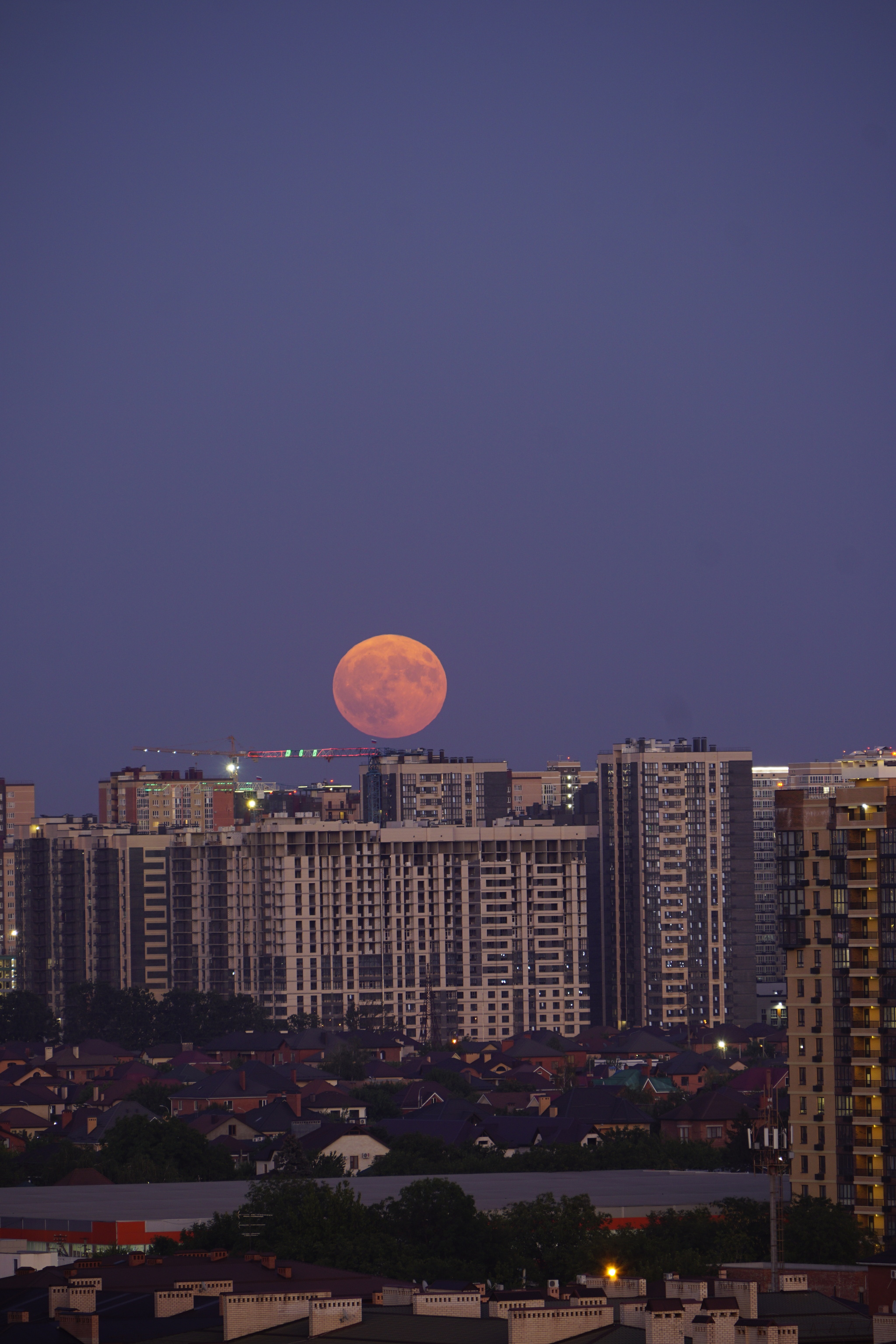 Today is a supermoon sturgeon moon - My, Full moon, Super moon, Krasnodar, The photo, Longpost, Night