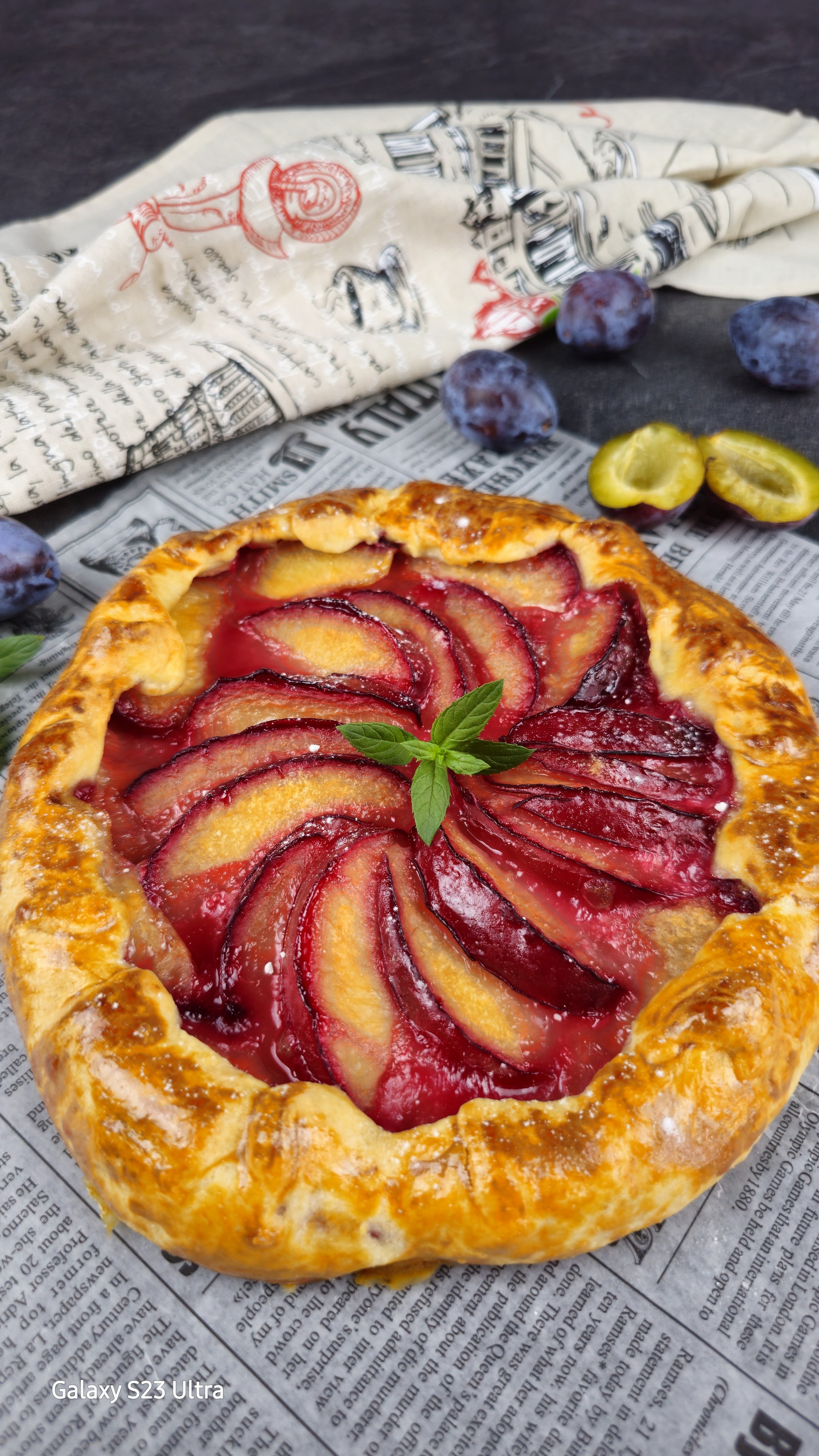 Galette with plums - Bakery products, Dessert, Recipe, Longpost, Biscuits