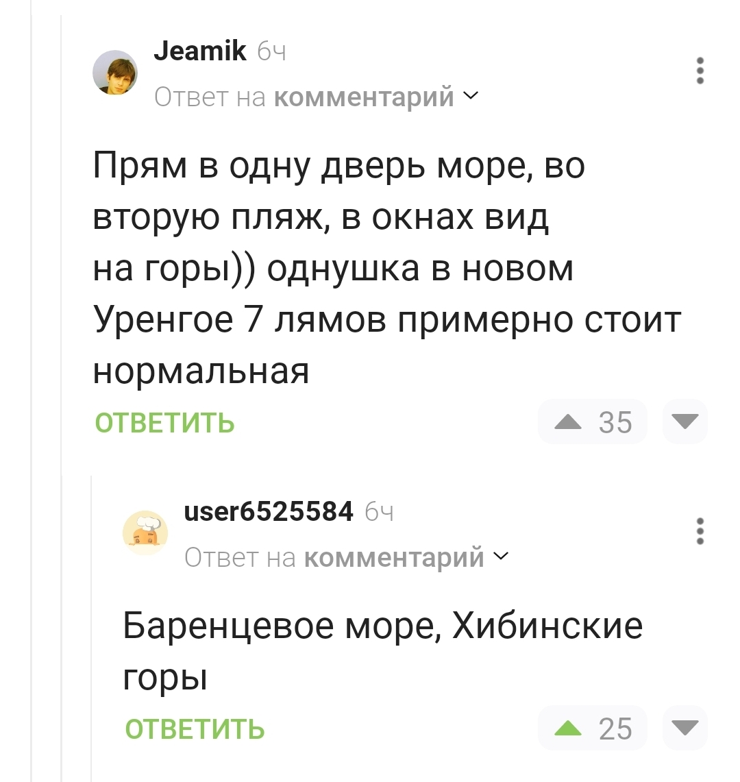 Есть нюанс - Скриншот, Комментарии на Пикабу, Новый уренгой, Море, Горы, Нюанс