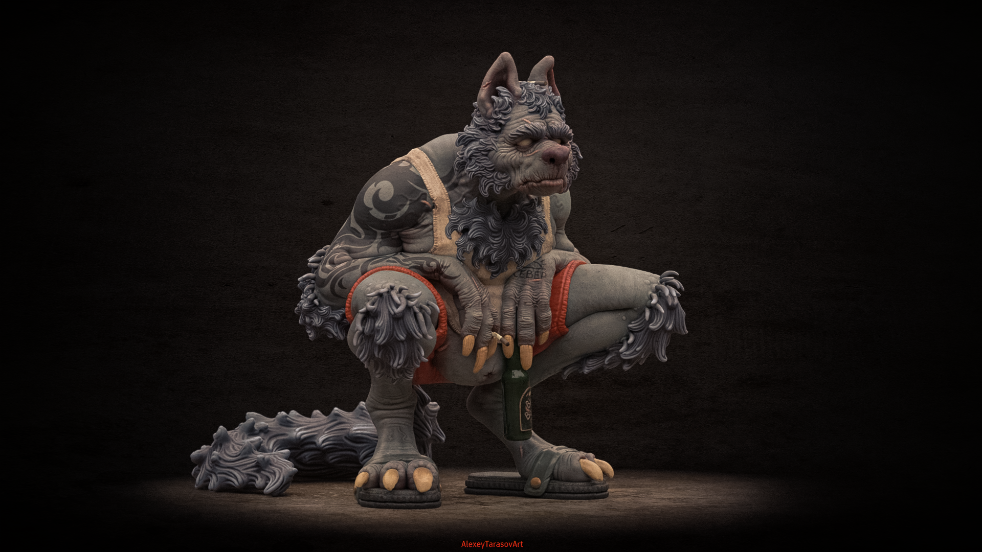 Local Skufir (Skuf+Furry) - My, Blender, Sculpting, Art, 3D modeling, 3D, Characters (edit), Furry, Skufs, Digital, Gopniks, Computer graphics, Video, Youtube, Longpost