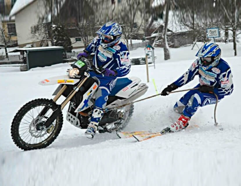 Skier with a motor: what is skioring - My, Useful, Moto, Motorcyclists, Speed, Transport, Sport, Motorcycling, Olympic Games, Informative, Skyyoring, Entertainment, How it was, Skiers, Extreme, Engine, Motorcycle season, Winter, Driver, USA, the USSR, Longpost