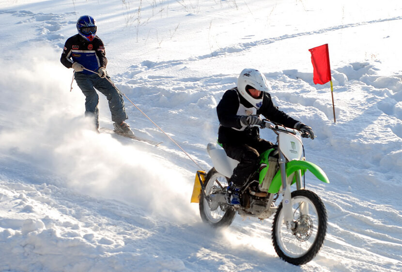 Skier with a motor: what is skioring - My, Useful, Moto, Motorcyclists, Speed, Transport, Sport, Motorcycling, Olympic Games, Informative, Skyyoring, Entertainment, How it was, Skiers, Extreme, Engine, Motorcycle season, Winter, Driver, USA, the USSR, Longpost