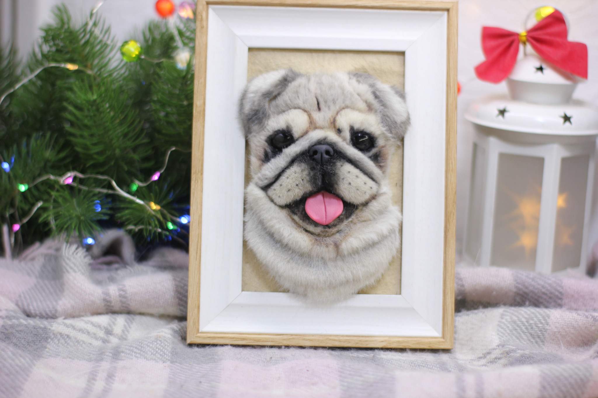 Furry portraits - My, Portrait by photo, Needlework without process, Handmade, Artificial fur, cat, Dog, Pug, Portrait, Longpost