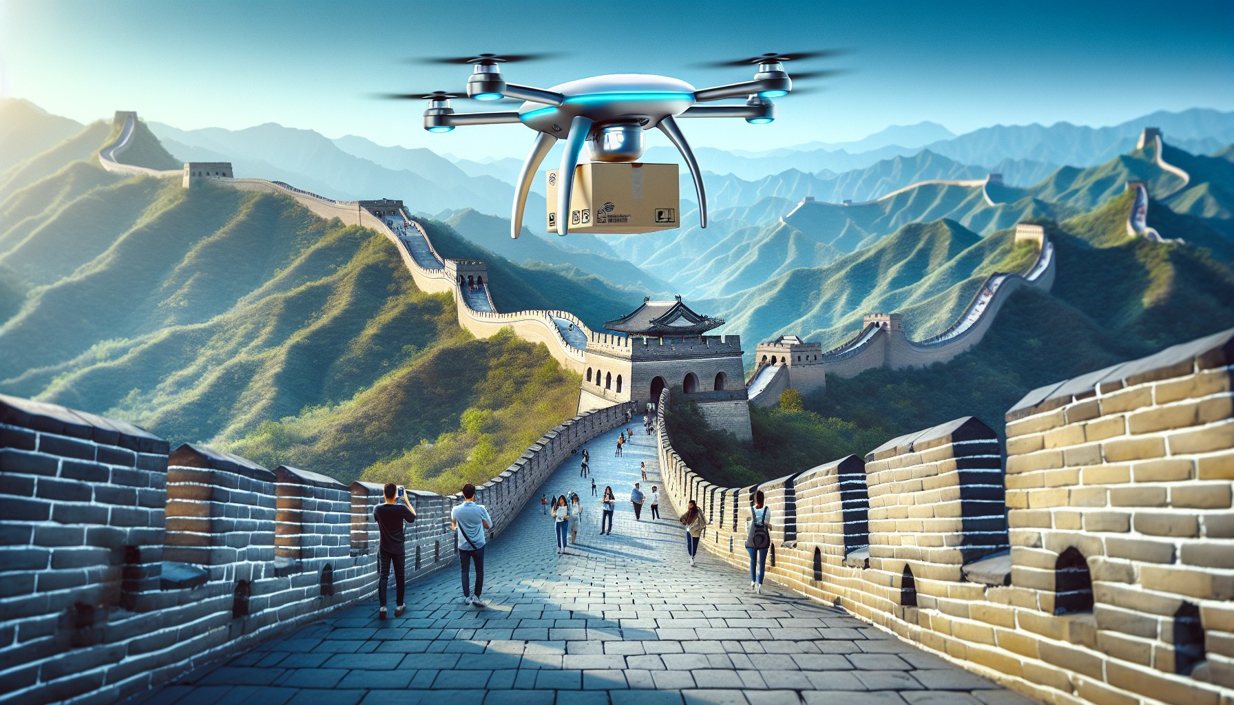 China launches drone delivery service on the Great Wall of China - Delivery, Drone, China, Video, Telegram (link)