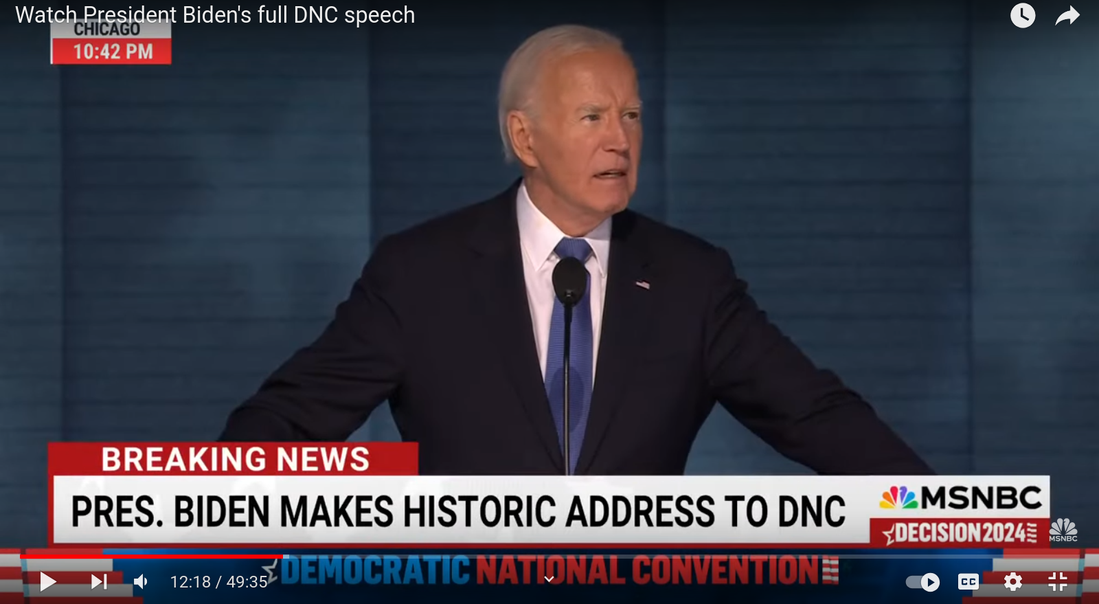 President Biden's speech at the Democratic National Convention - Politics, Youtube, USA, US elections, Protest, Democrats, The president, West, Joe Biden, Video, Longpost