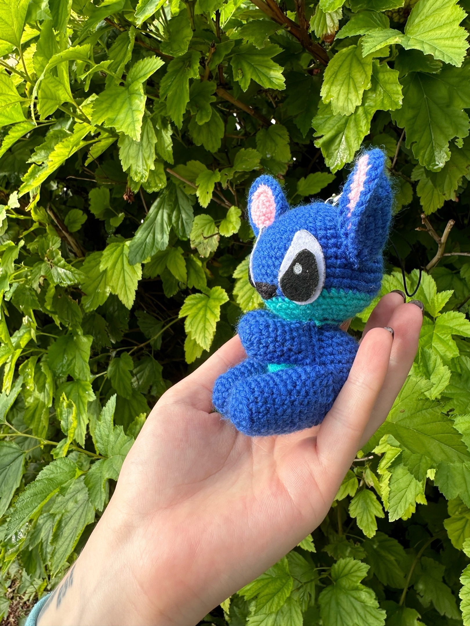 Stitch - My, With your own hands, Crochet, Knitting, Amigurumi, Needlework without process, Needlework, Author's toy, Keychain, Knitted toys, VKontakte (link), Telegram (link), Longpost