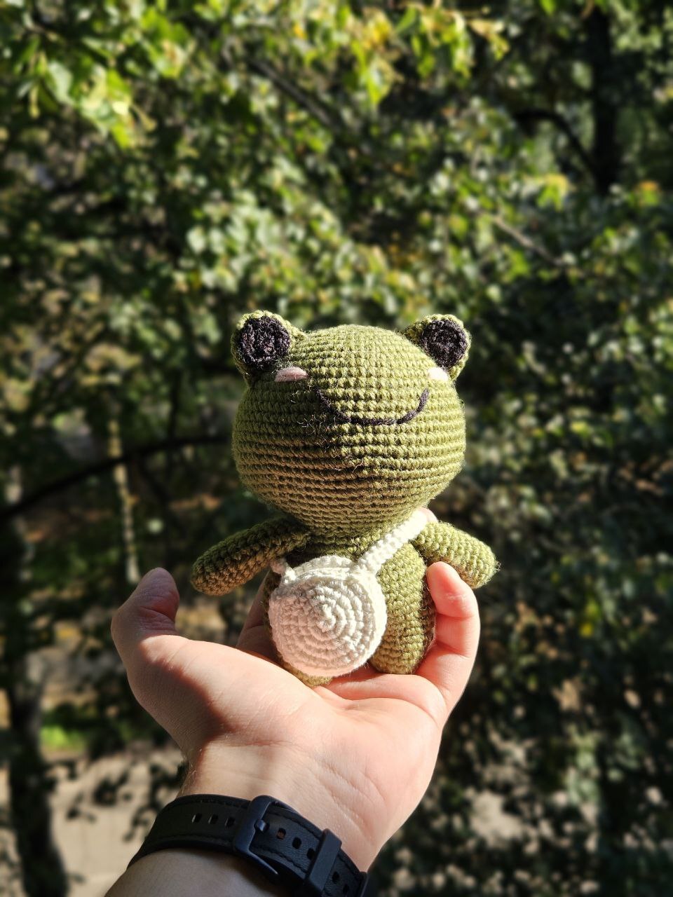 Knitted Frog - My, Crochet, Amigurumi, Knitting, Knitted toys, Toys, Author's toy, Handmade, Creation, Needlework, Needlework without process, With your own hands, Presents, Order, Frogs, Toad, Wednesday, Longpost