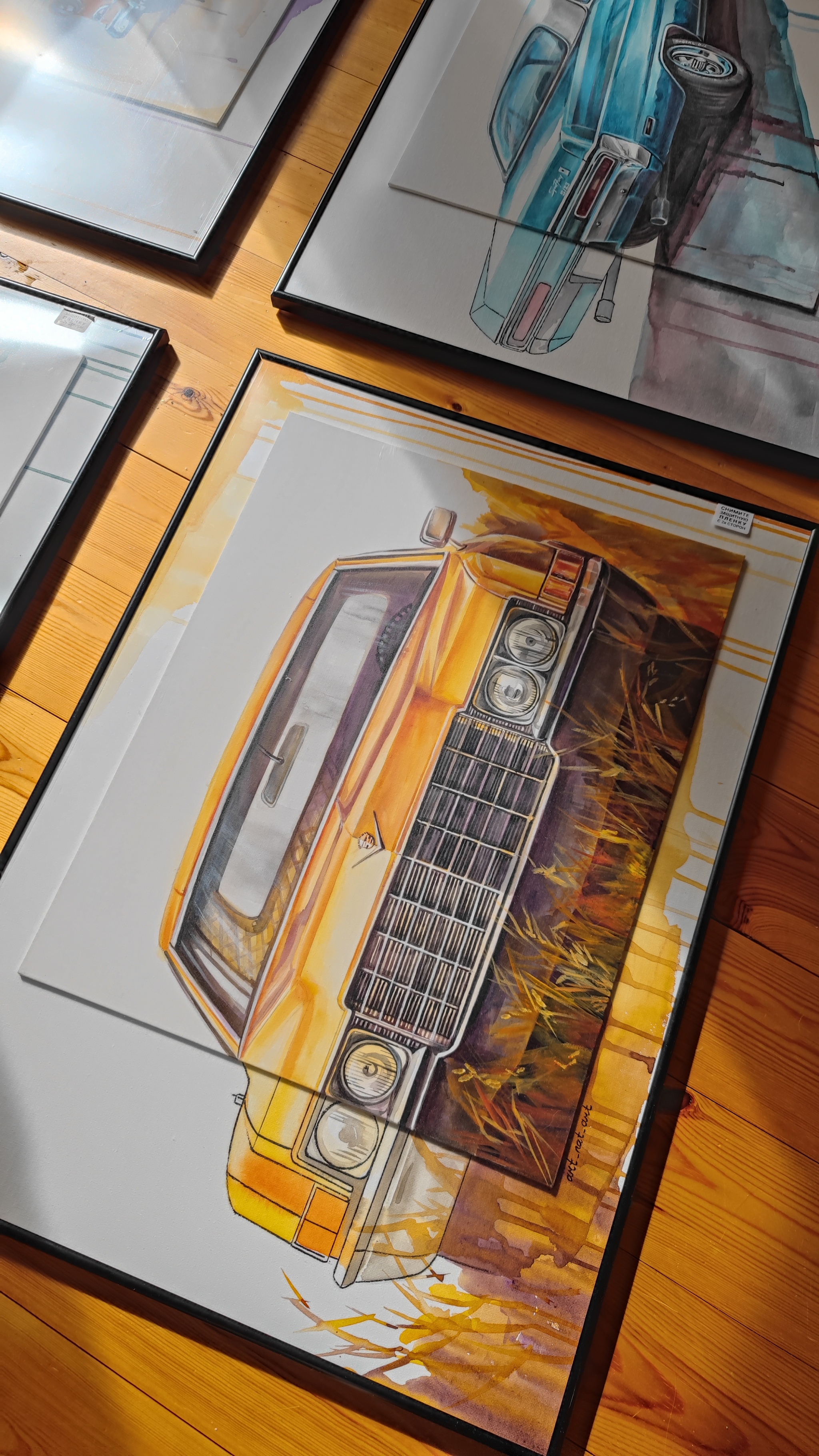 Cadillac on canvas - My, Cadillac, Auto, Motorists, Retro car, Retro, Retrotechnics, Painting, Painting, Longpost