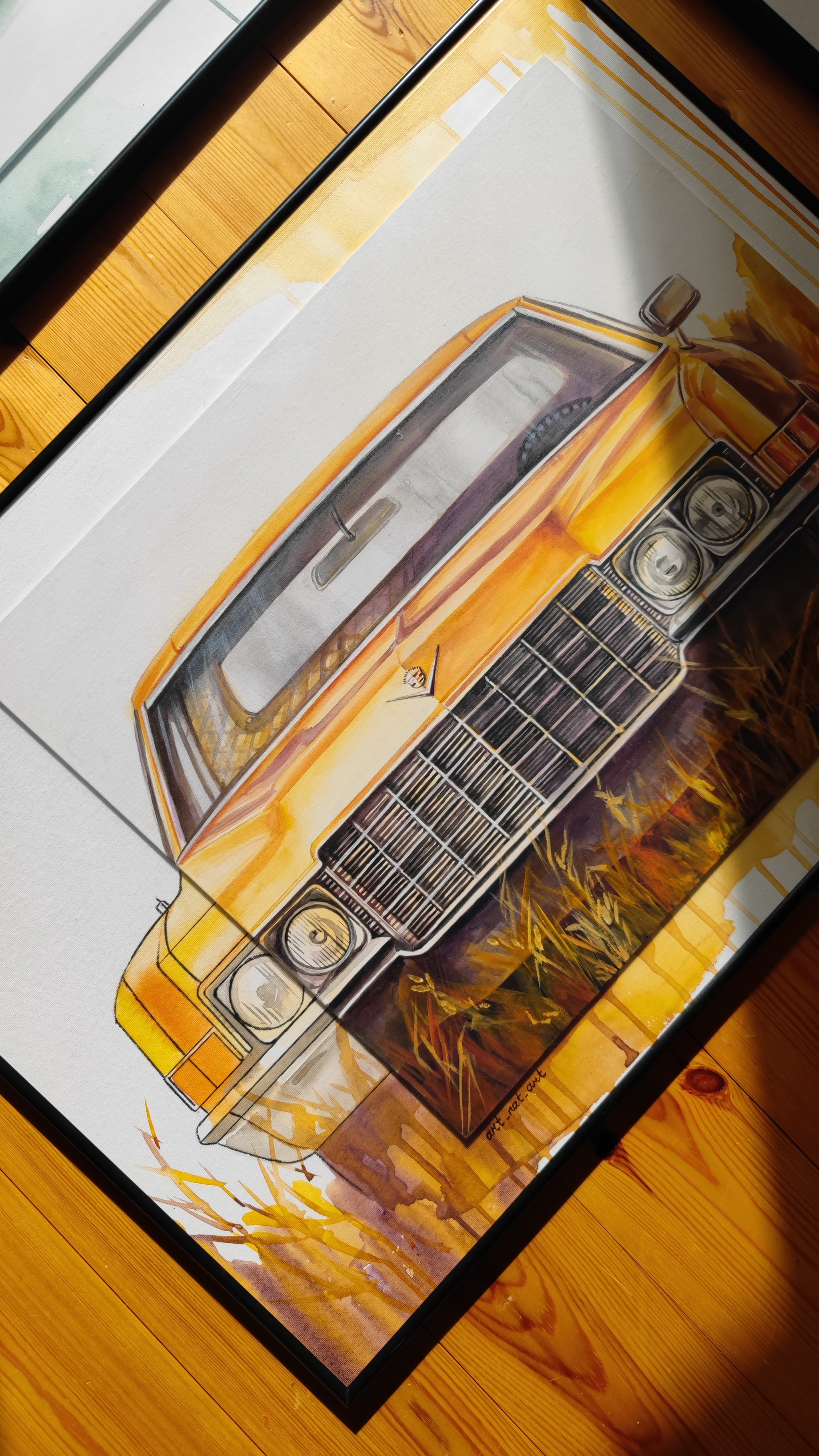 Cadillac on canvas - My, Cadillac, Auto, Motorists, Retro car, Retro, Retrotechnics, Painting, Painting, Longpost