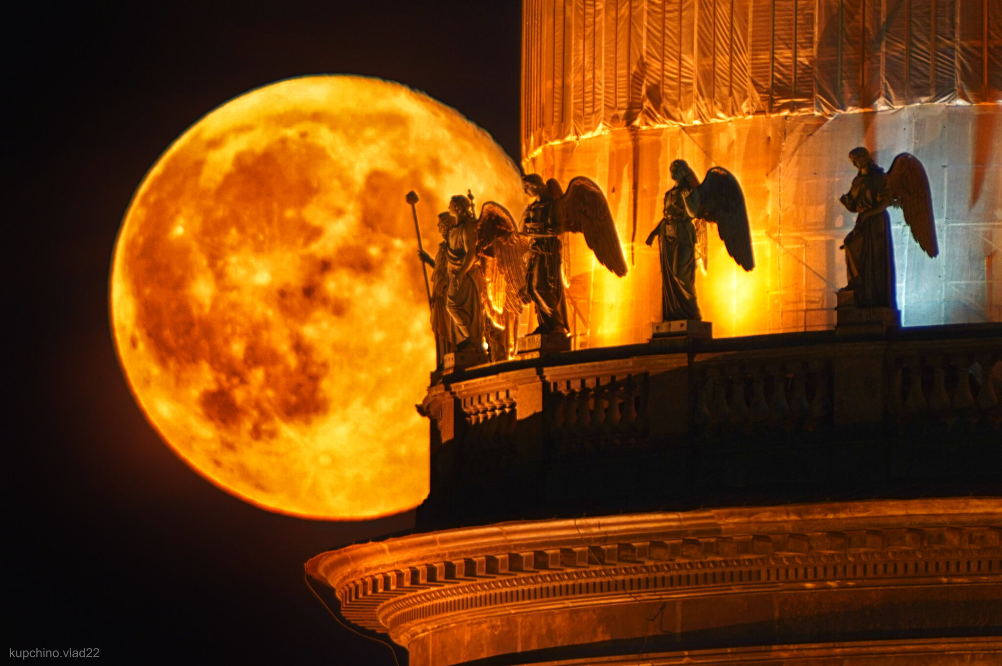 Full moon - My, The photo, Saint Petersburg, moon, Full moon, Longpost