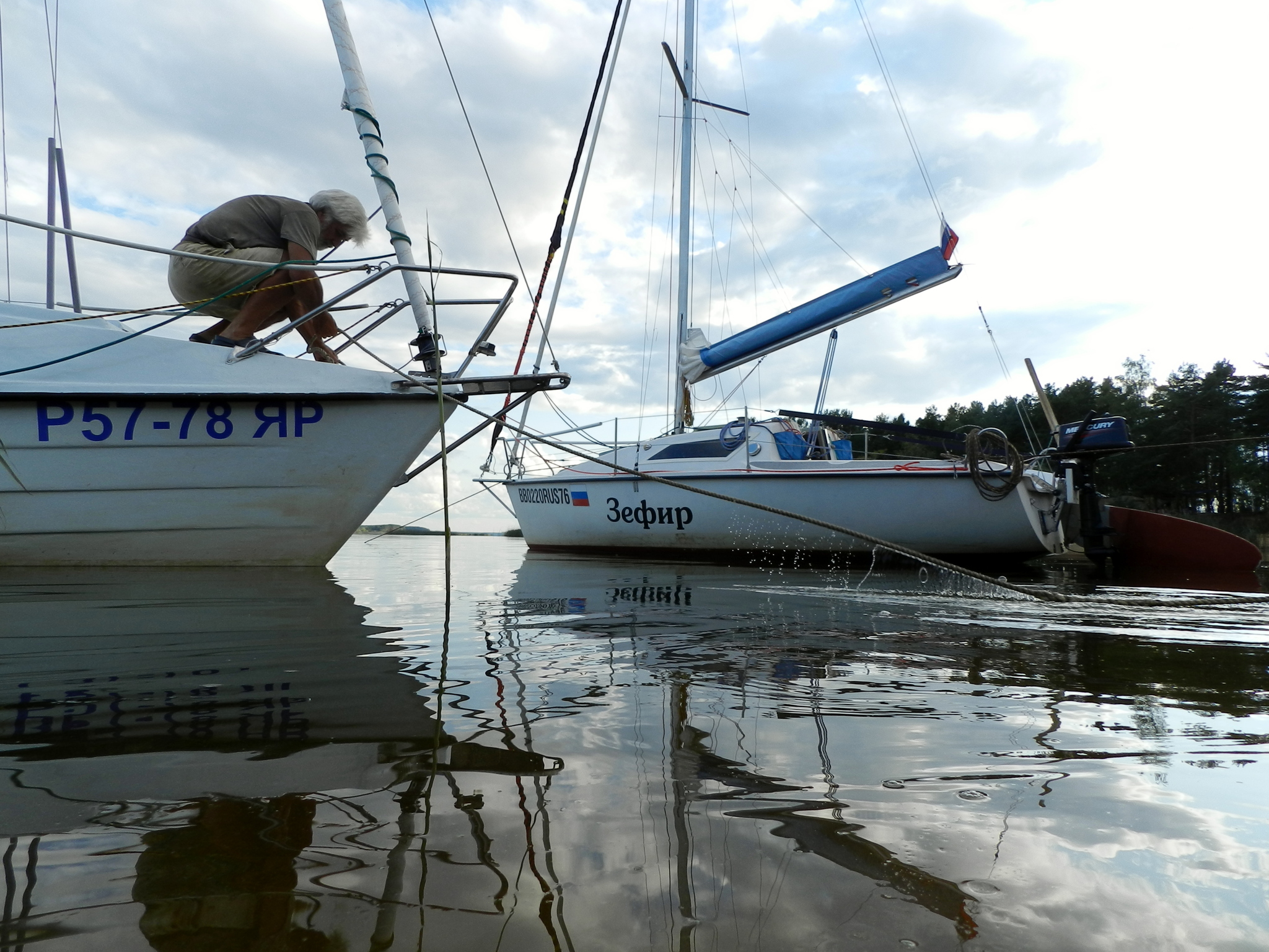 Такая разная погода. Рыбинское водохранилище - Моё, Дождь, Фотография, Отражение, Красивый вид, Рыбинское водохранилище, Яхта, Яхтинг, Радуга, Видео, Длиннопост