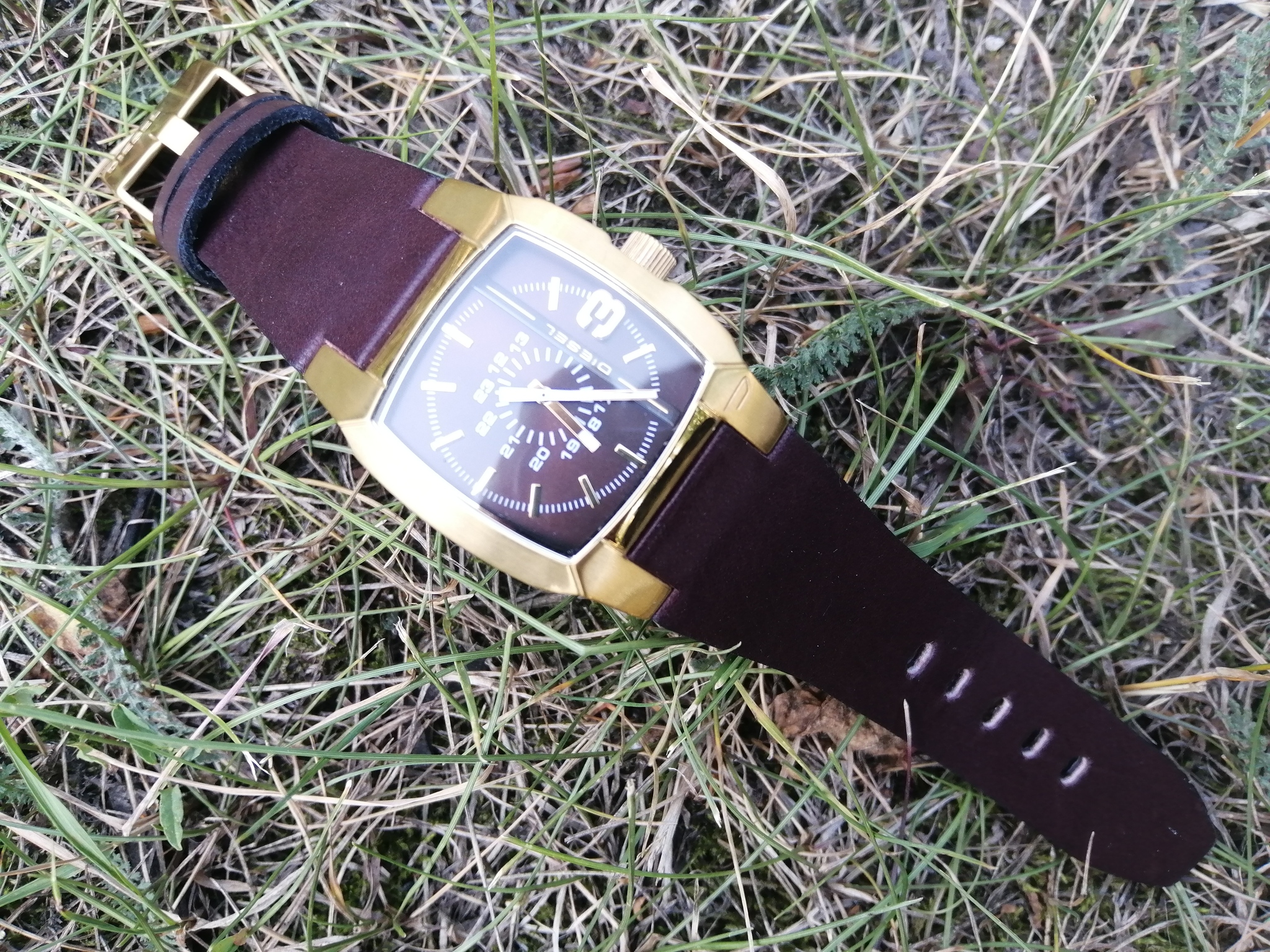 Watch strap Diesel dz-1297. Watchband with instep support - My, Wrist Watch, Needlework without process, Leather products, Accessories, Clock, Krasnodar, Watch strap, Strap, Womens, With your own hands, Diesel, Longpost