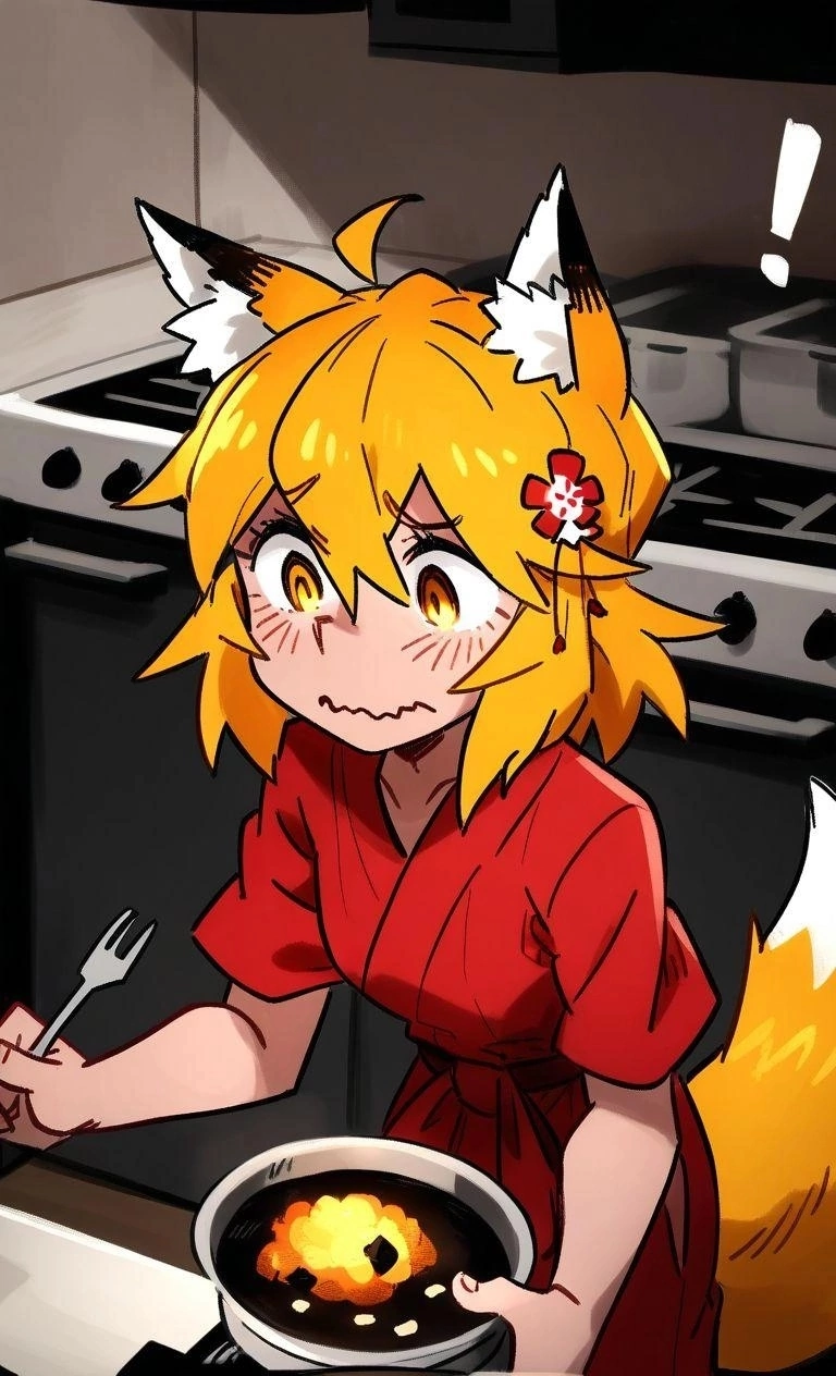 Senko is cooking - My, Neural network art, Нейронные сети, Anime, Sewayaki Kitsune No Senko-san, Senko-San, Longpost